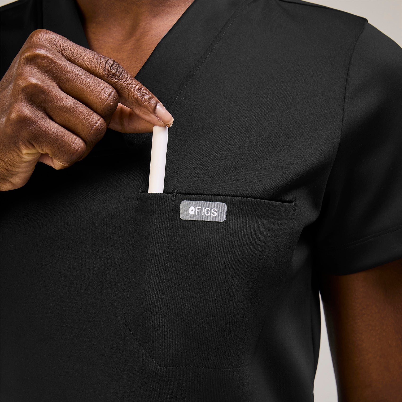 Sona Slim Scrub Top - Black