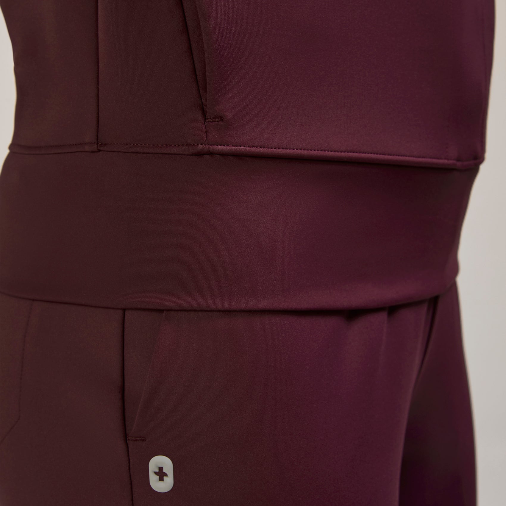 Cornelia Long-Sleeve Scrub Top - Burgundy