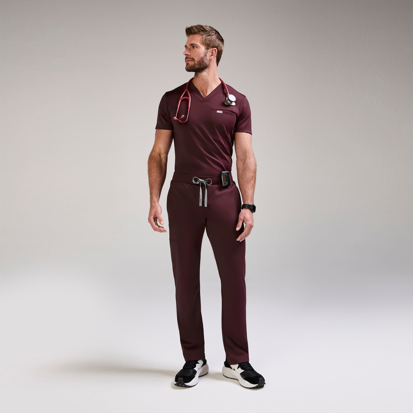 Norris Straight-Leg Scrub Pant - Burgundy