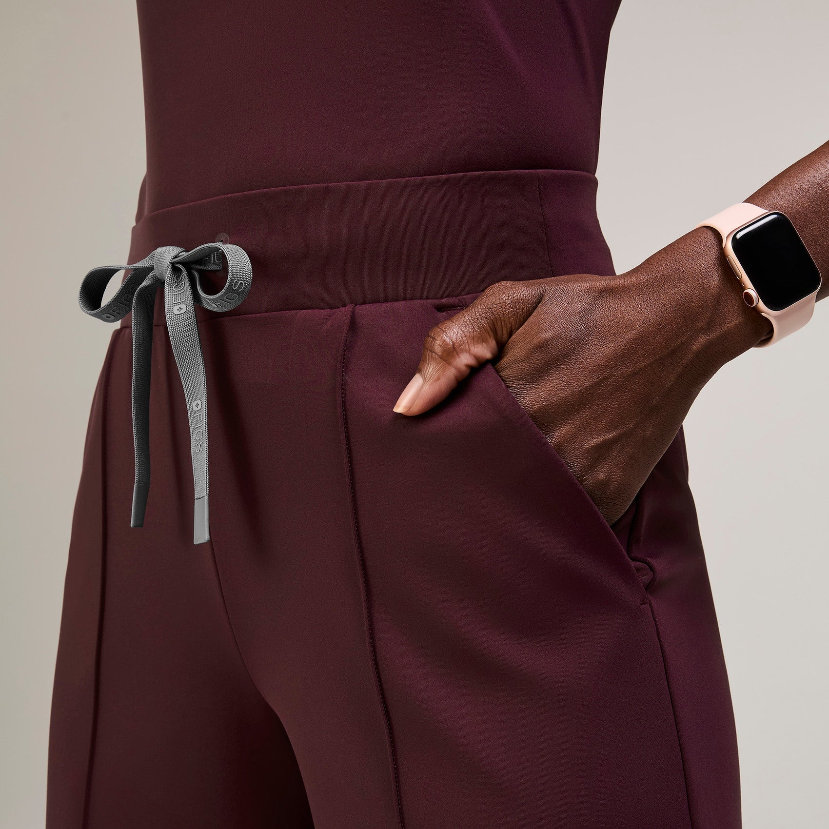 Salina High-Rise Wide-Leg Scrub Pant - Burgundy