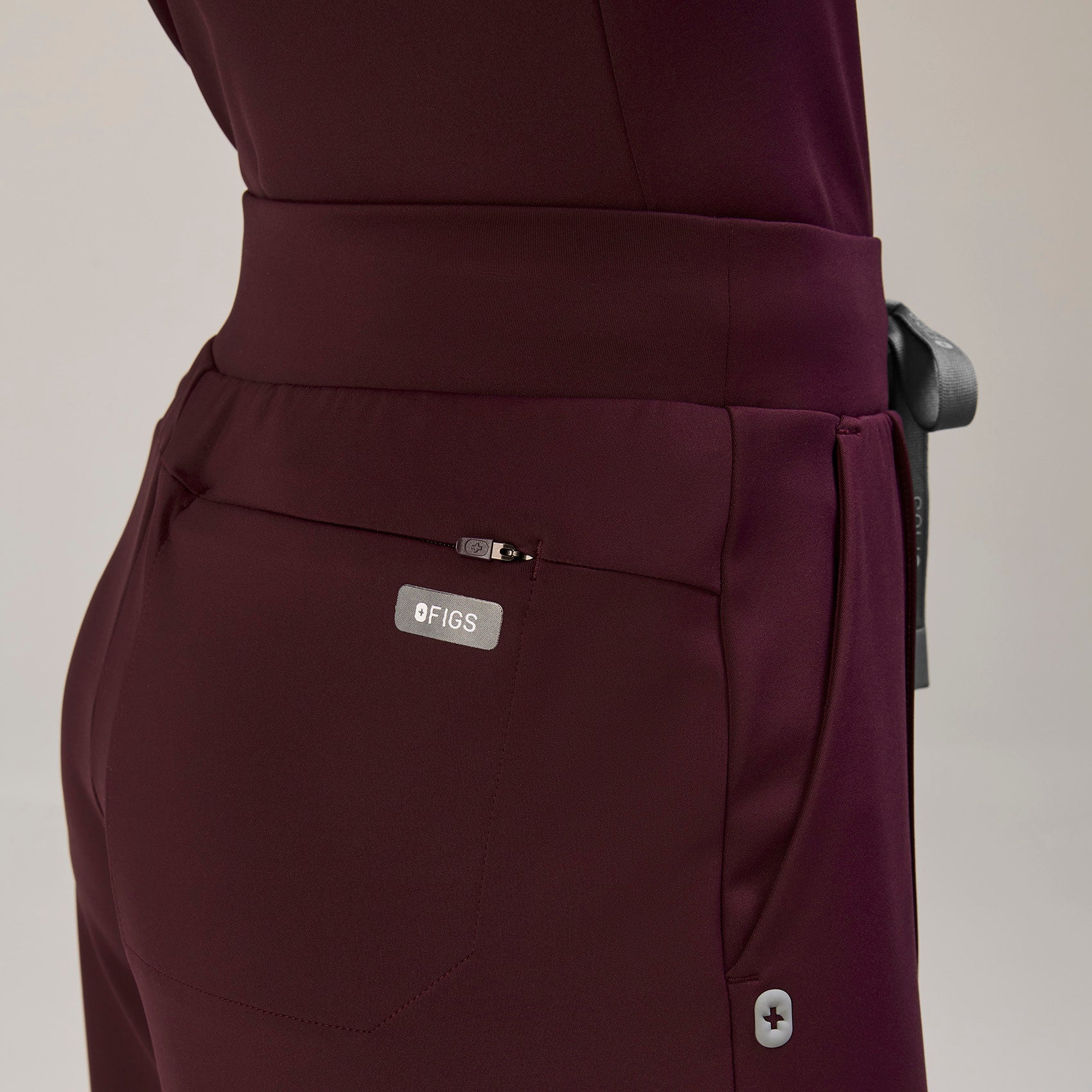 Salina High-Rise Wide-Leg Scrub Pant - Burgundy