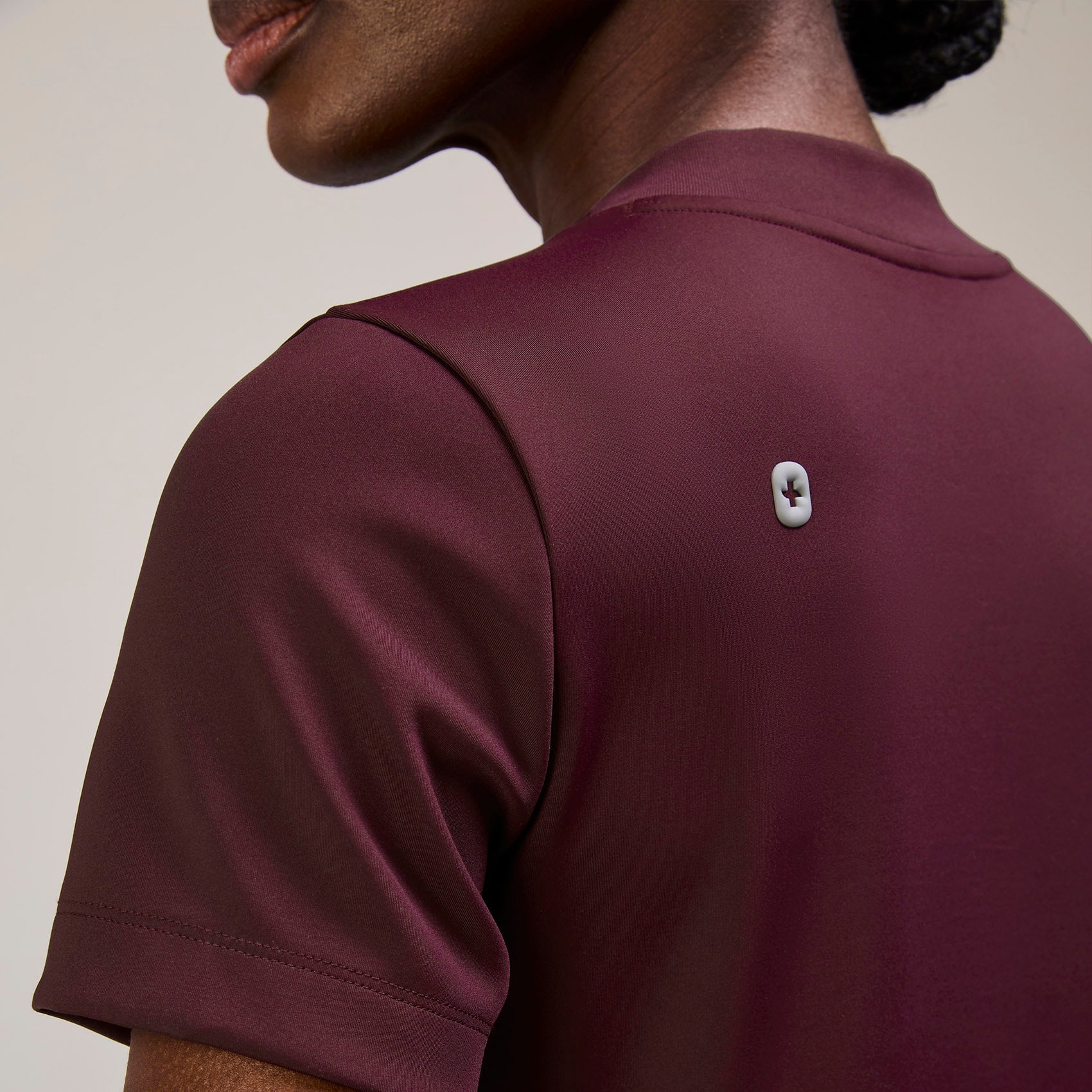 Sona Slim Scrub Top - Burgundy