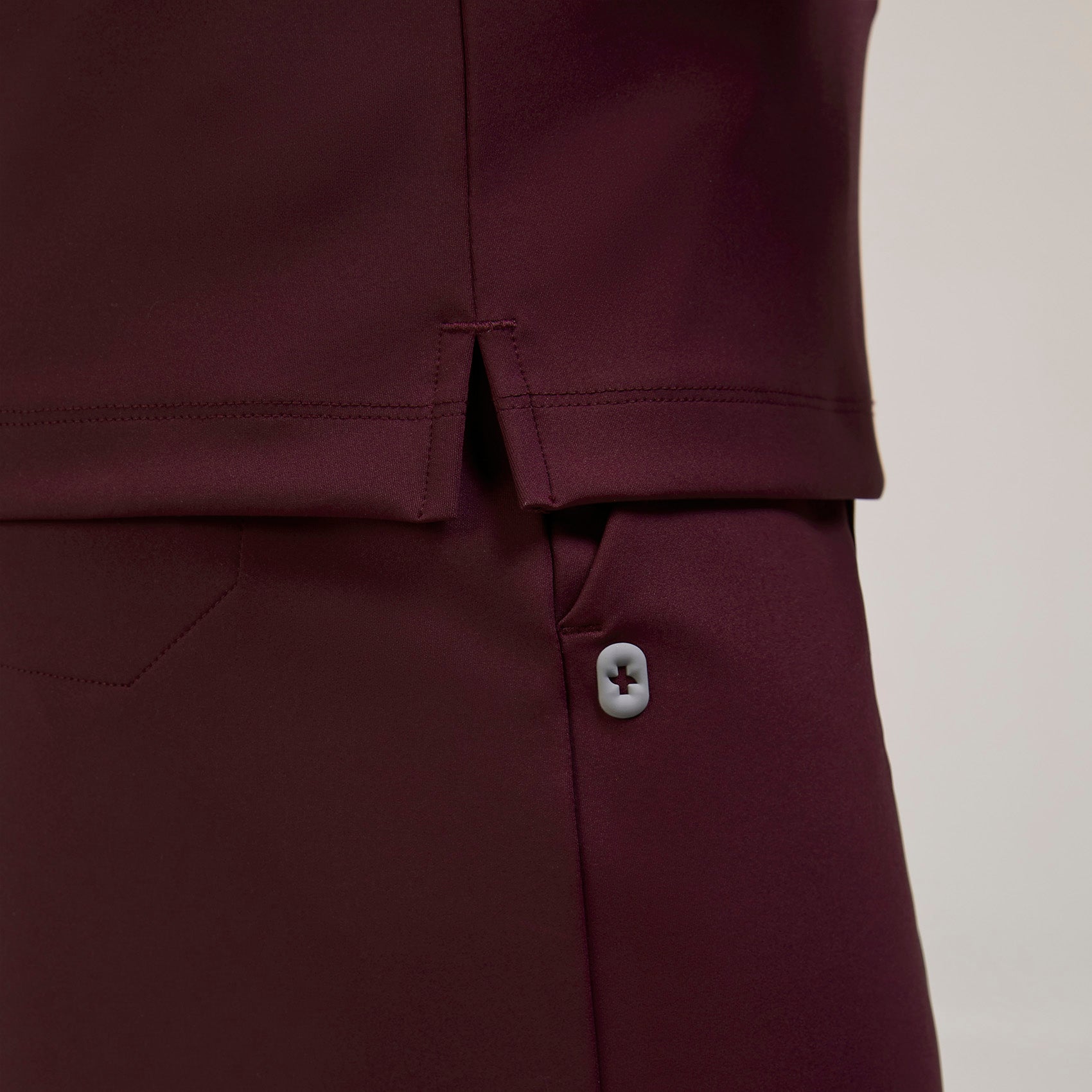 Sona Slim Scrub Top - Burgundy