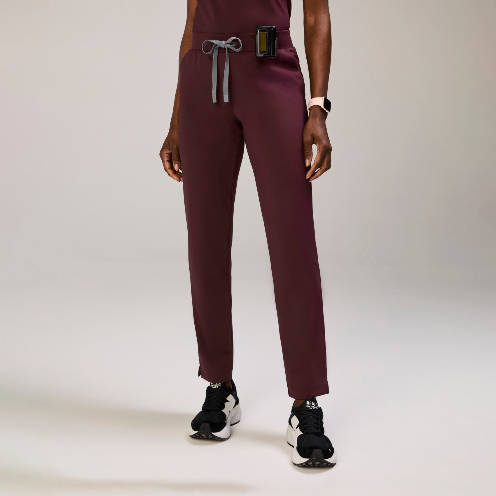 Tena Slim Tapered Scrub Pant - Burgundy