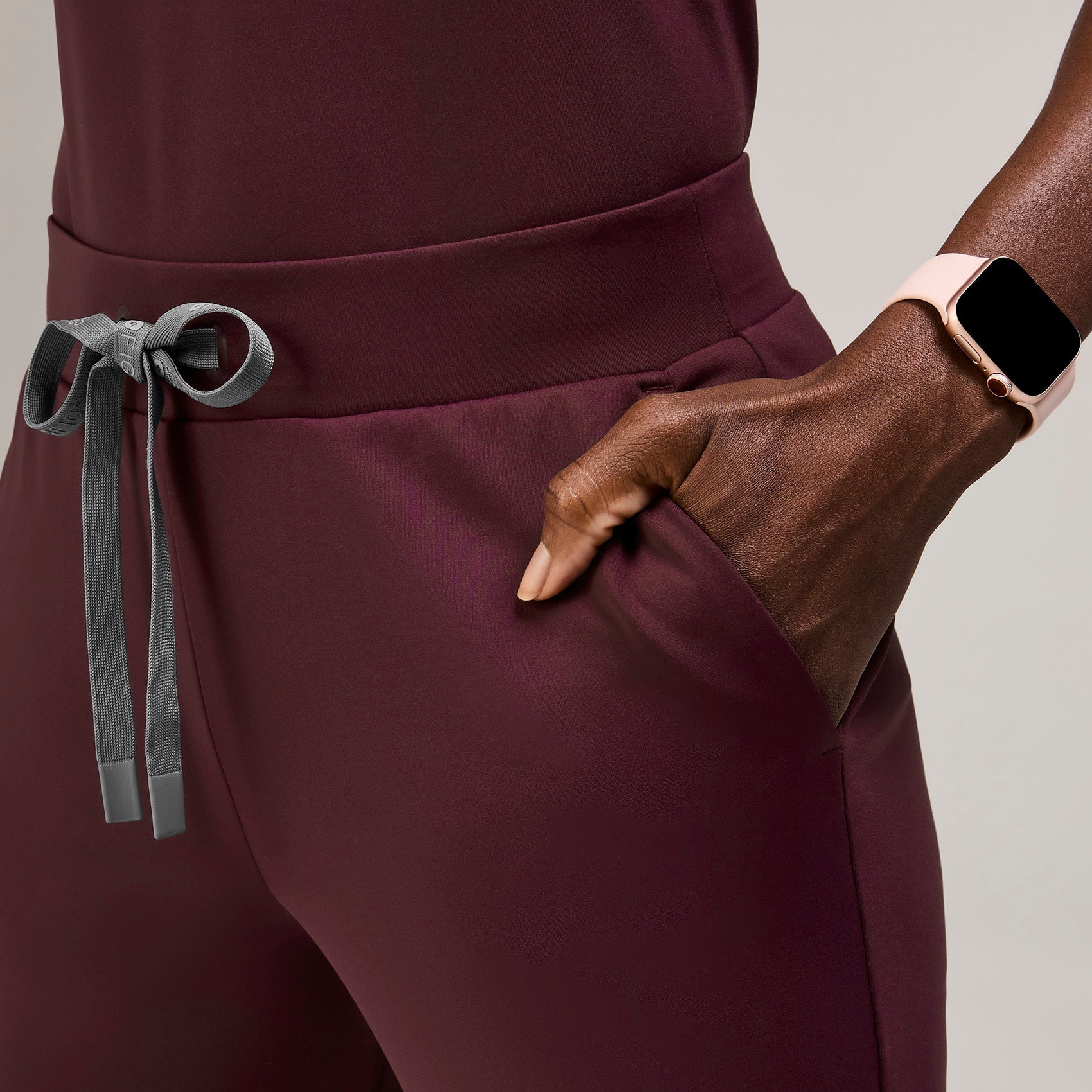 Tena Slim Tapered Scrub Pant - Burgundy
