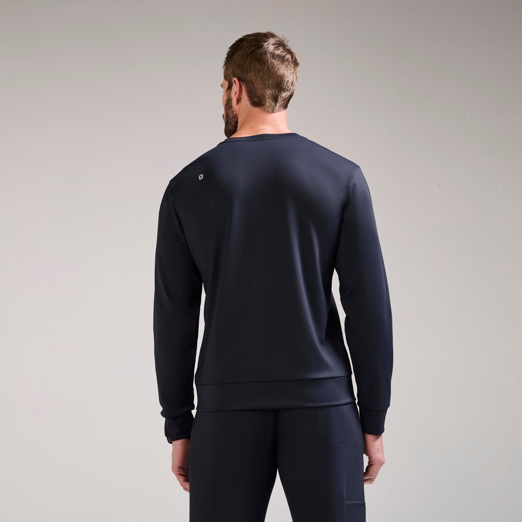 Destin Relaxed Long-Sleeve Scrub Top - Navy