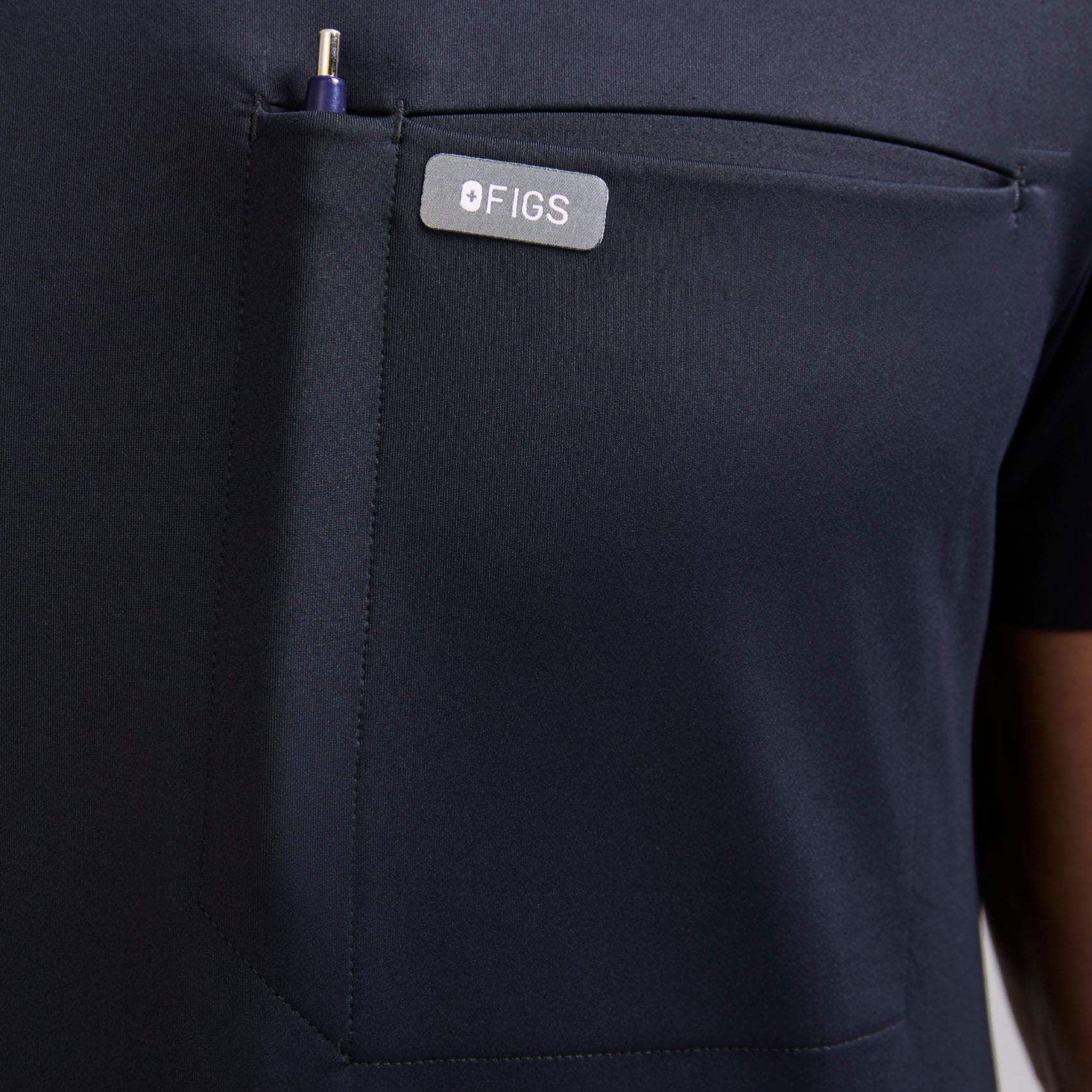 Logan V-Neck Scrub Top - Navy