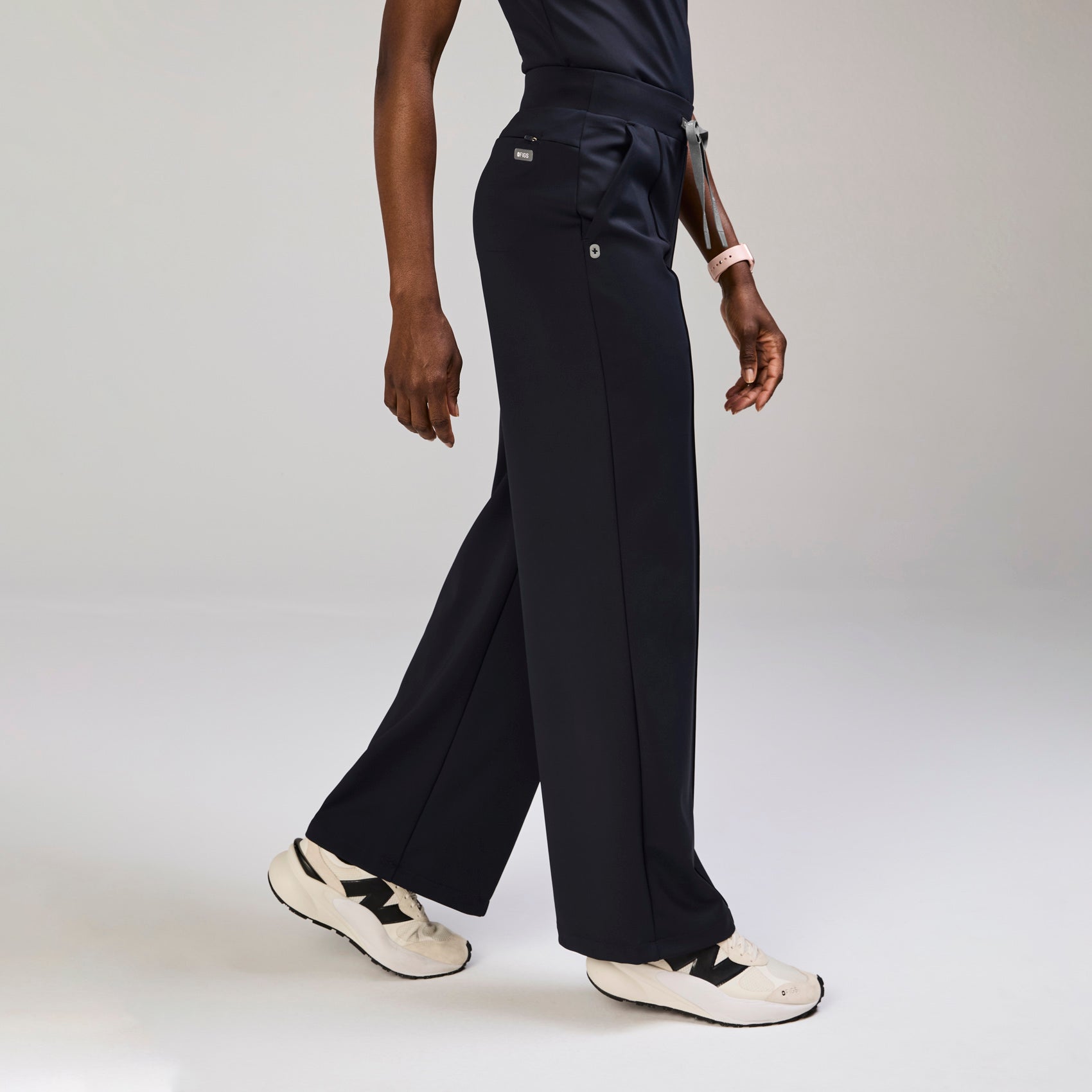 Salina High-Rise Wide-Leg Scrub Pant - Navy