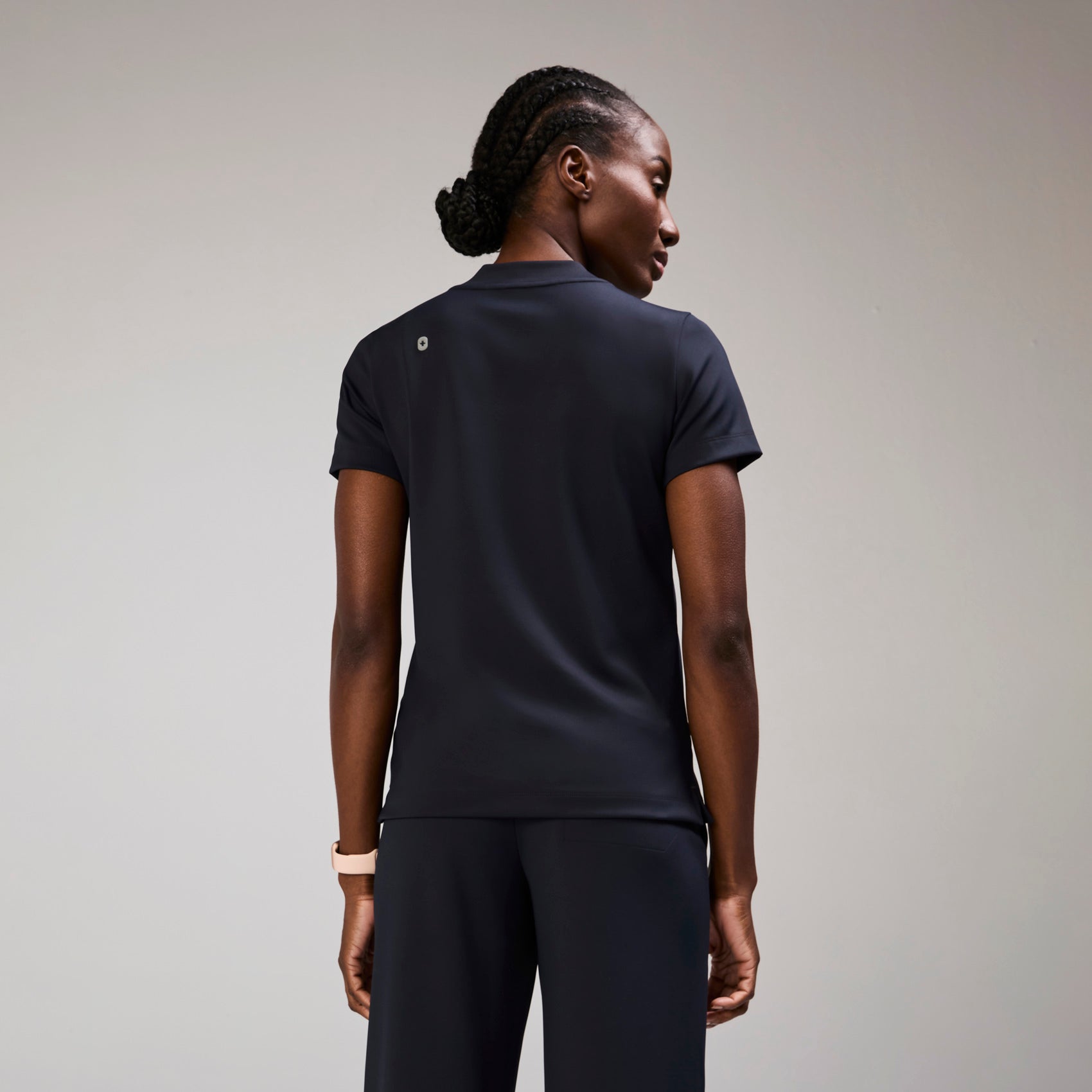 Sona Slim Scrub Top - Navy