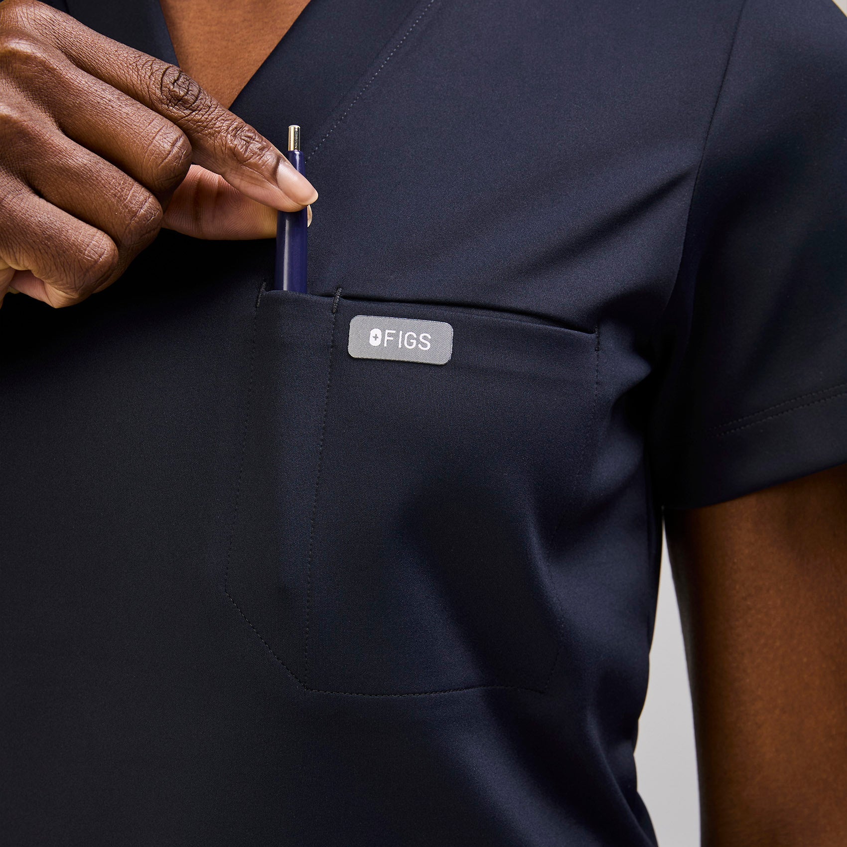 Sona Slim Scrub Top - Navy