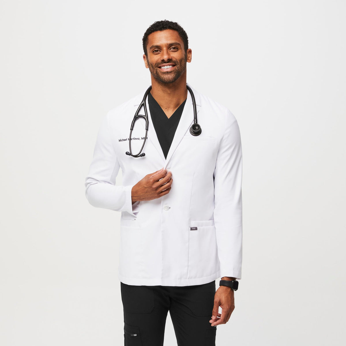 Harlem Classic Short Lab Coat - White