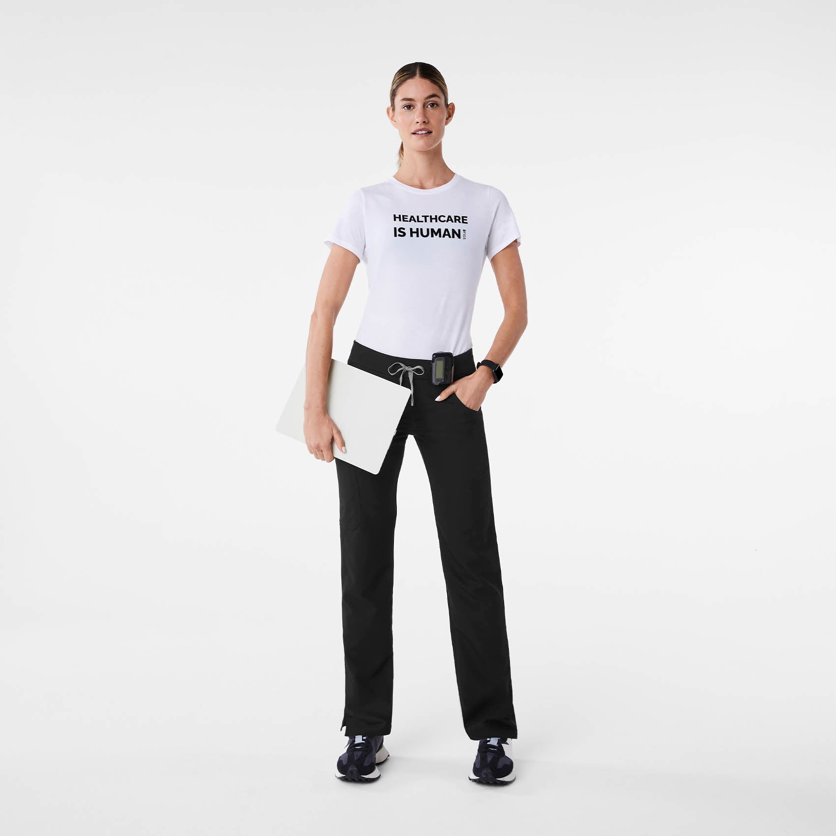 Healthcare is Human Short-Sleeve Underscrub - Optic White