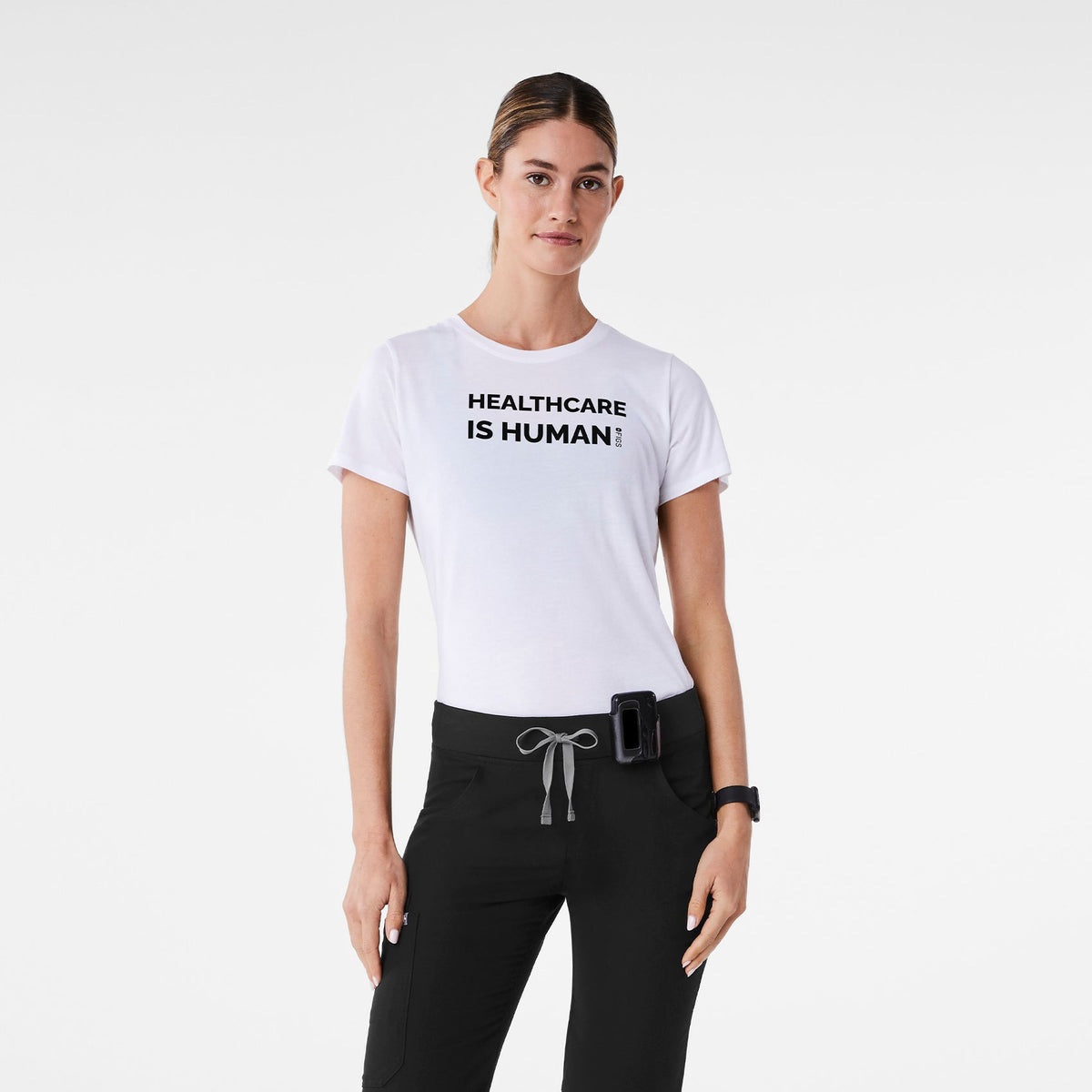 Healthcare is Human Short-Sleeve Underscrub - Optic White