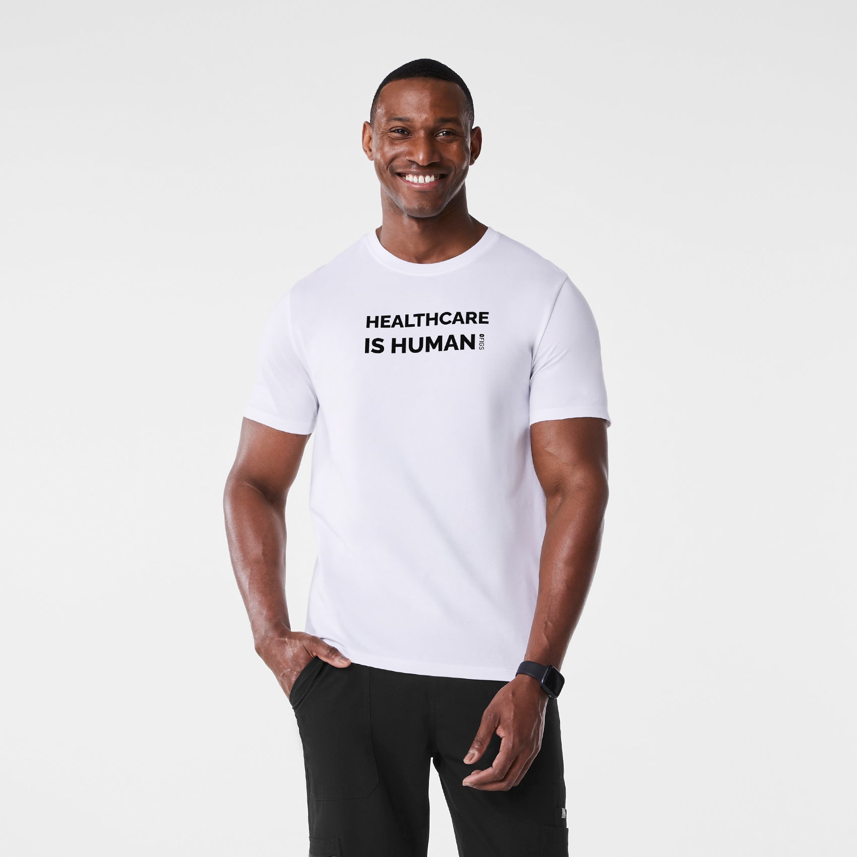 Healthcare is Human Short-Sleeve Underscrub - Optic White