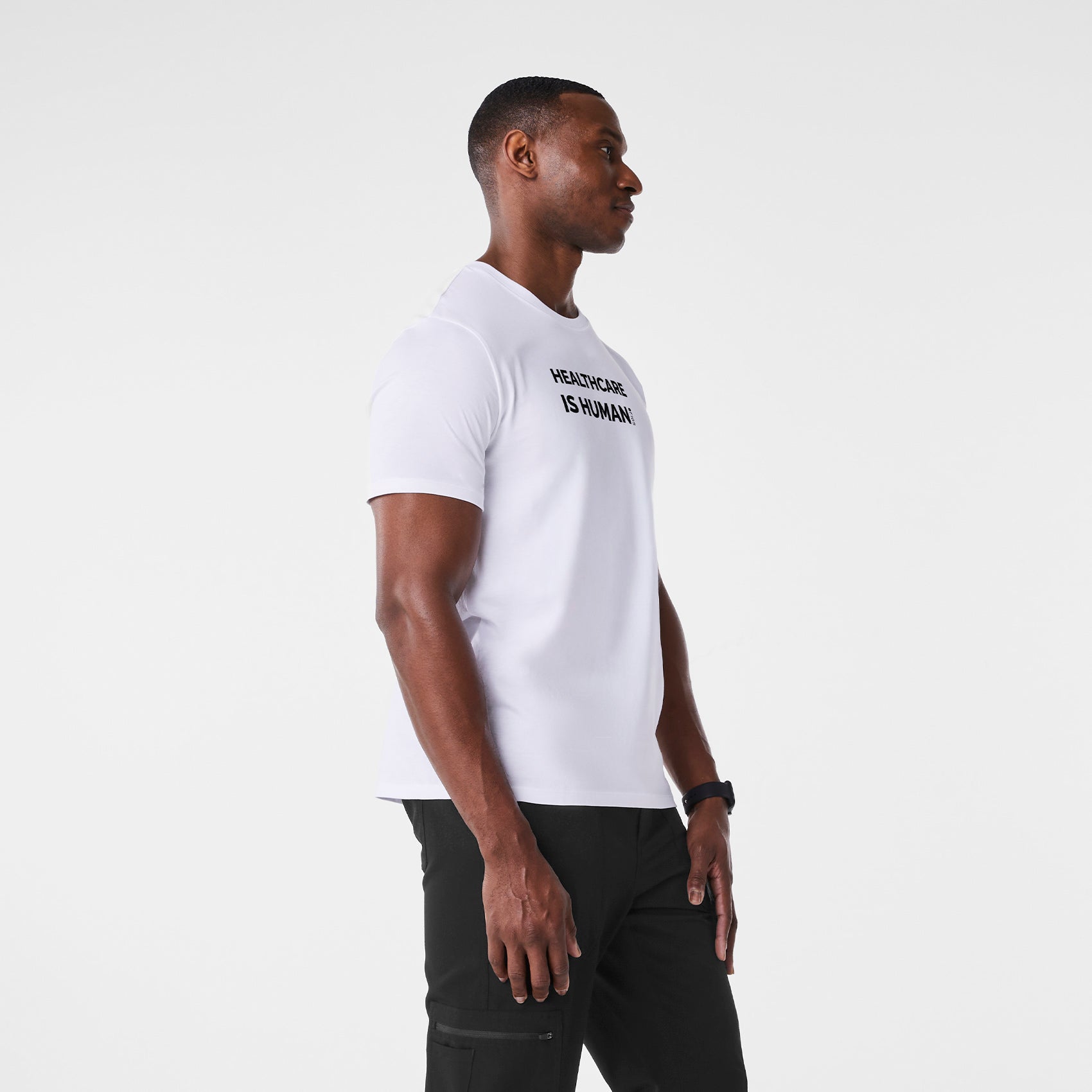 Healthcare is Human Short-Sleeve Underscrub - Optic White