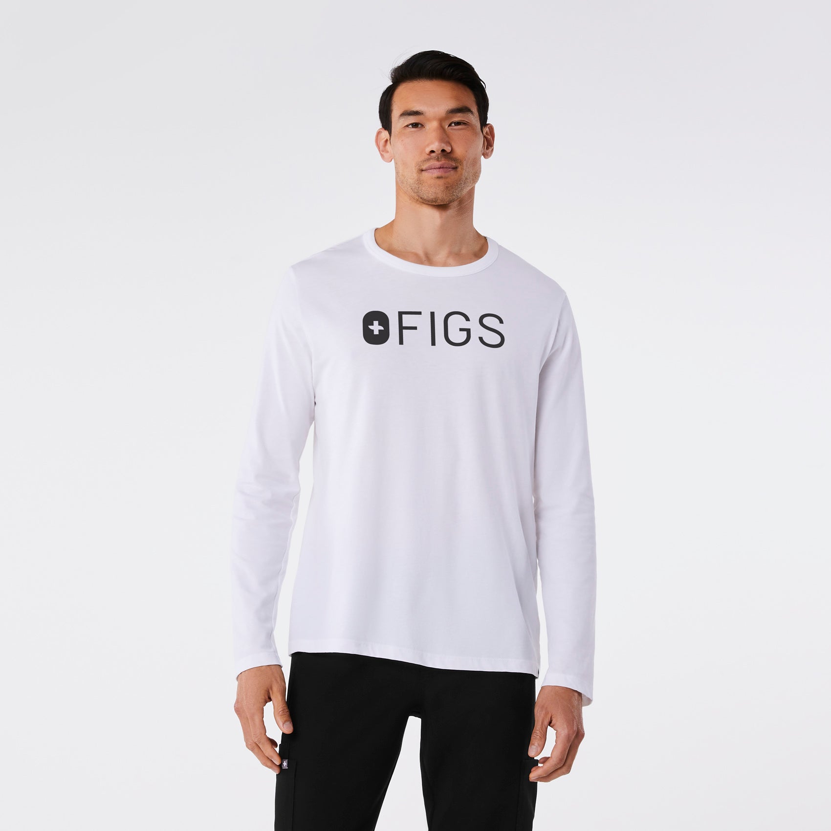 FIGS Logo Long-Sleeve Underscrub - White