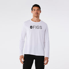 FIGS Logo Long-Sleeve Underscrub - White