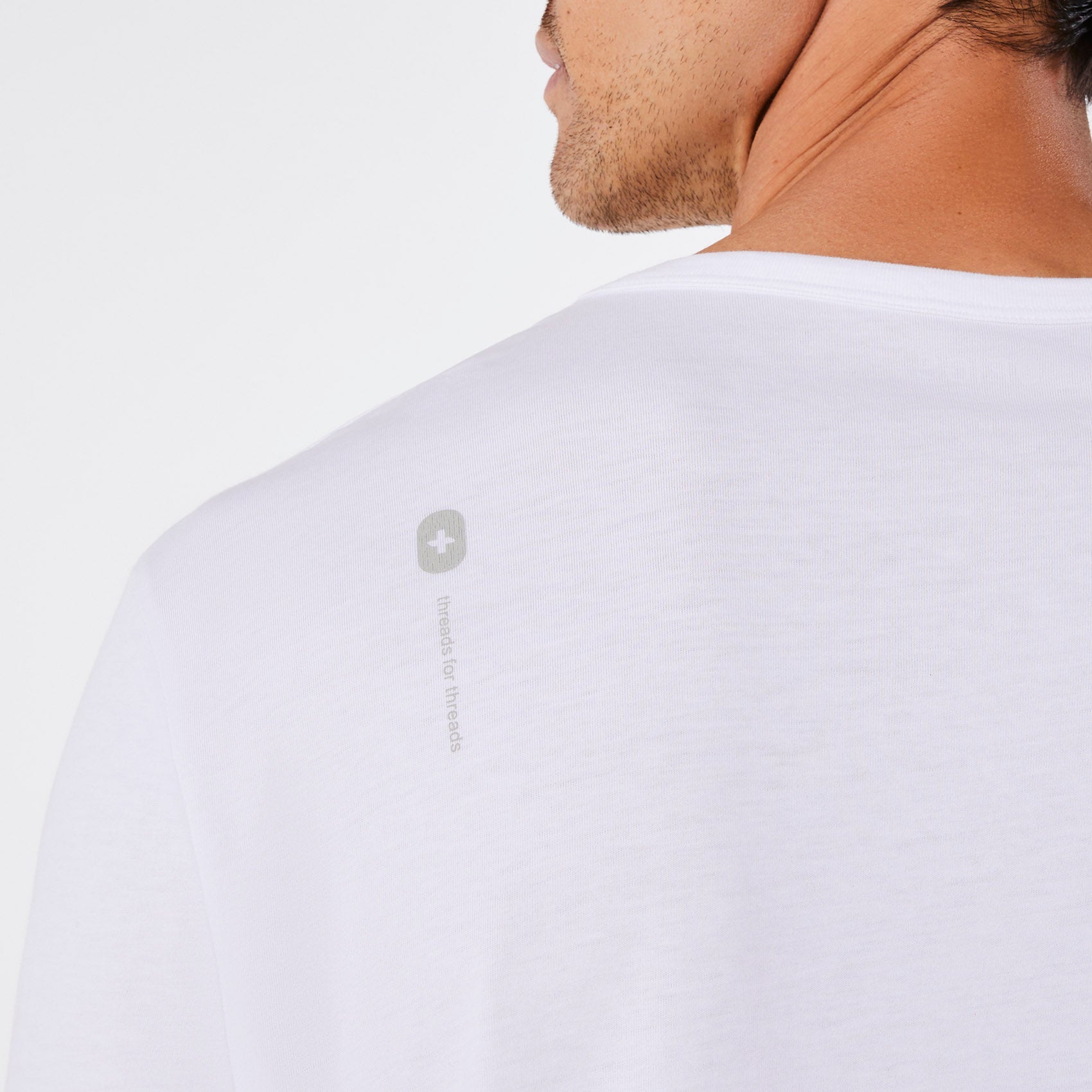 FIGS Logo Long-Sleeve Underscrub - White