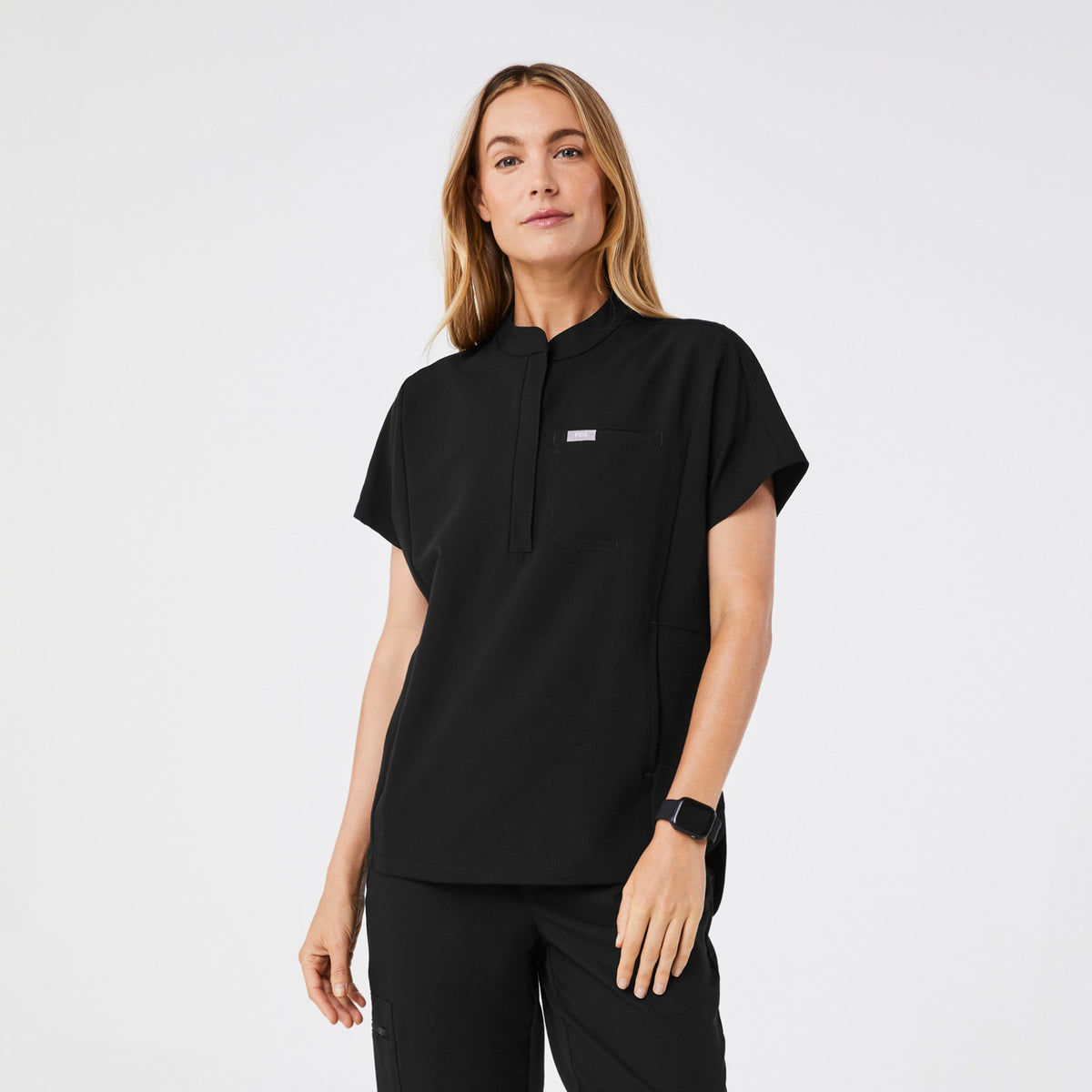 Montex Relaxed Scrub Top - Black