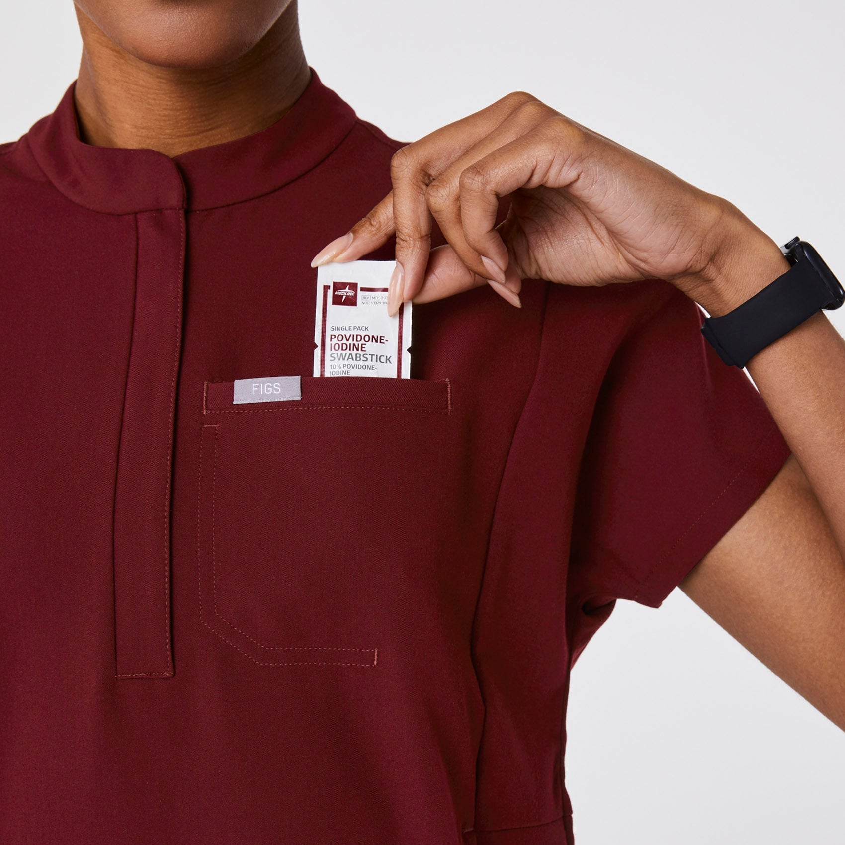 Montex Relaxed Scrub Top - Burgundy