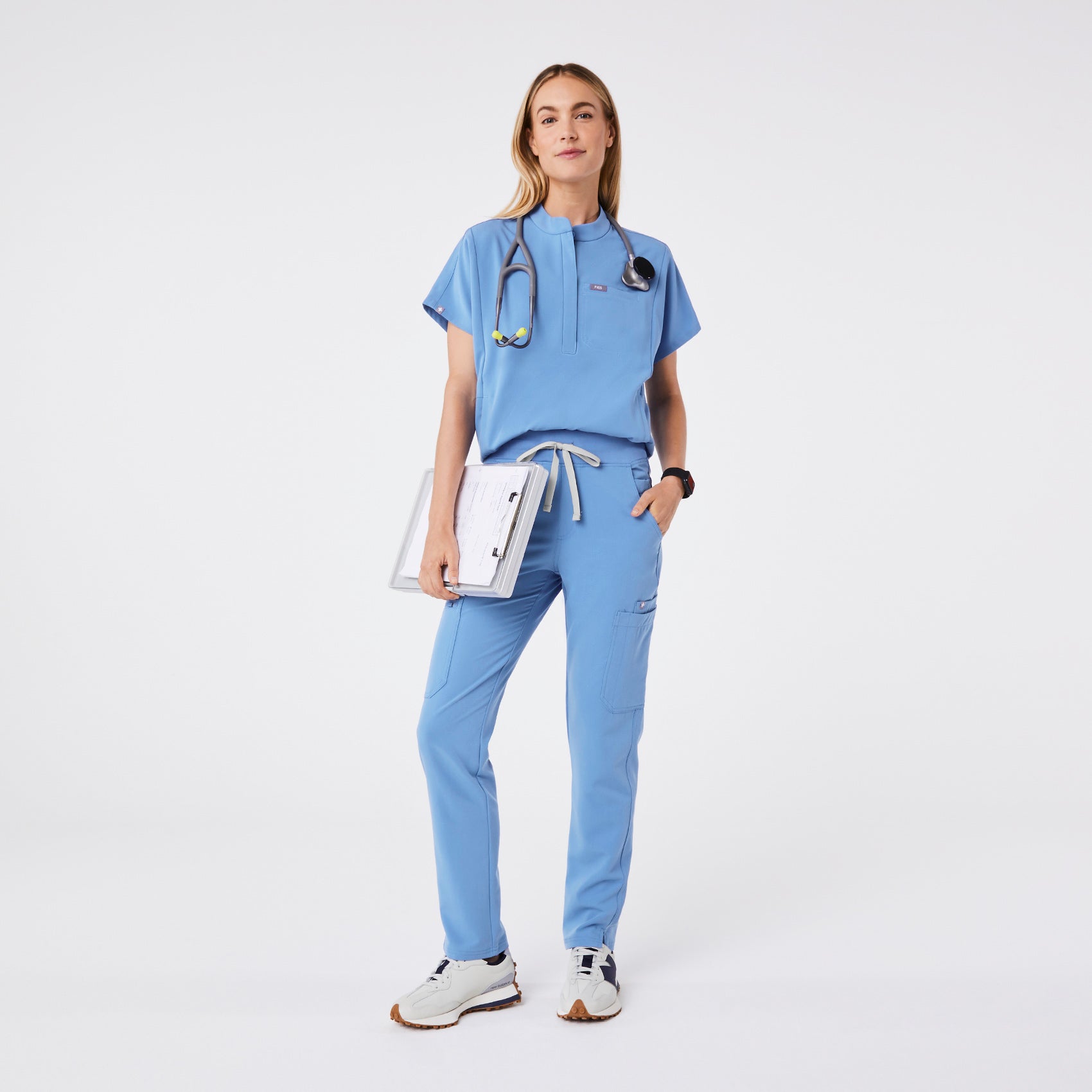 Montex Relaxed Scrub Top - Ceil Blue