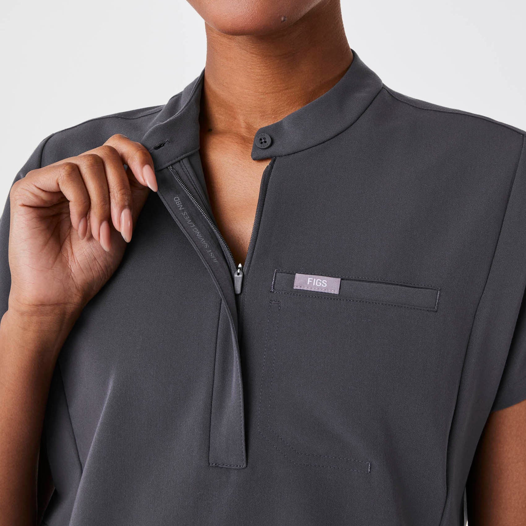 Montex Relaxed Scrub Top - Charcoal