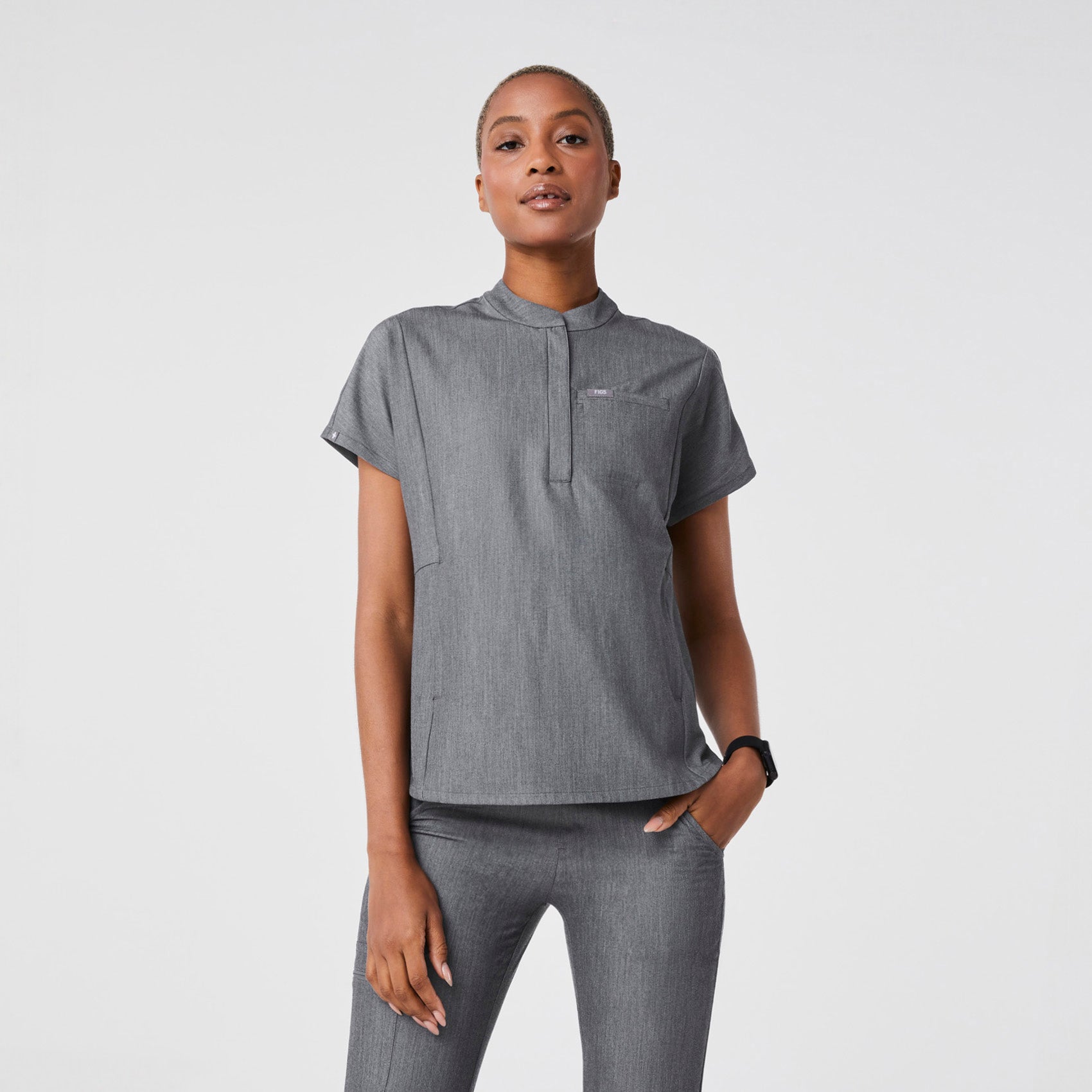 Montex Relaxed Scrub Top - Graphite