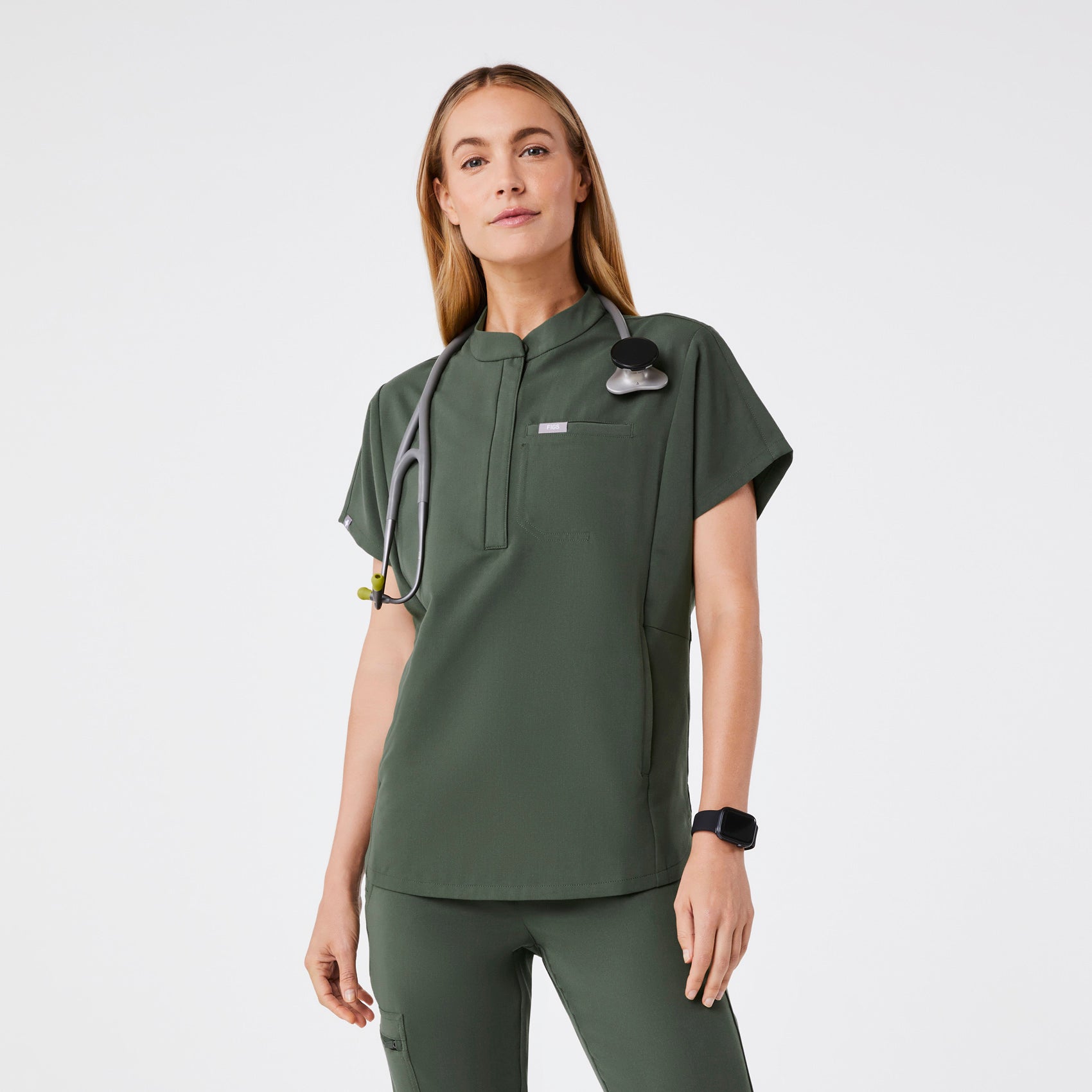 Montex Relaxed Scrub Top - Moss
