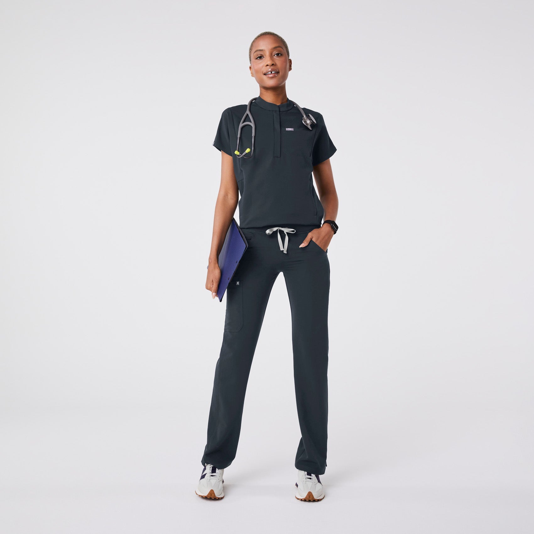 Montex Relaxed Scrub Top - Dark Harbor