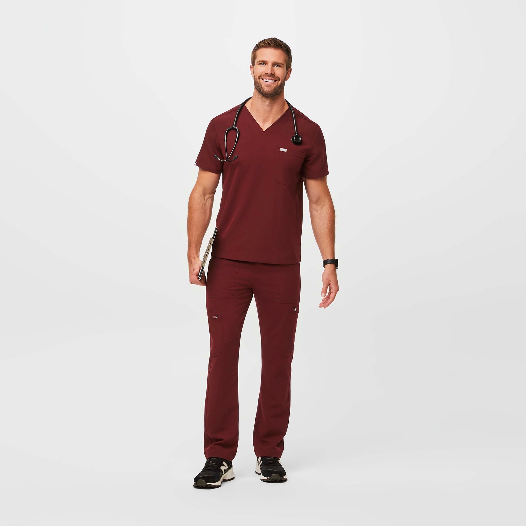Chisec Scrub Top™ - Burgundy