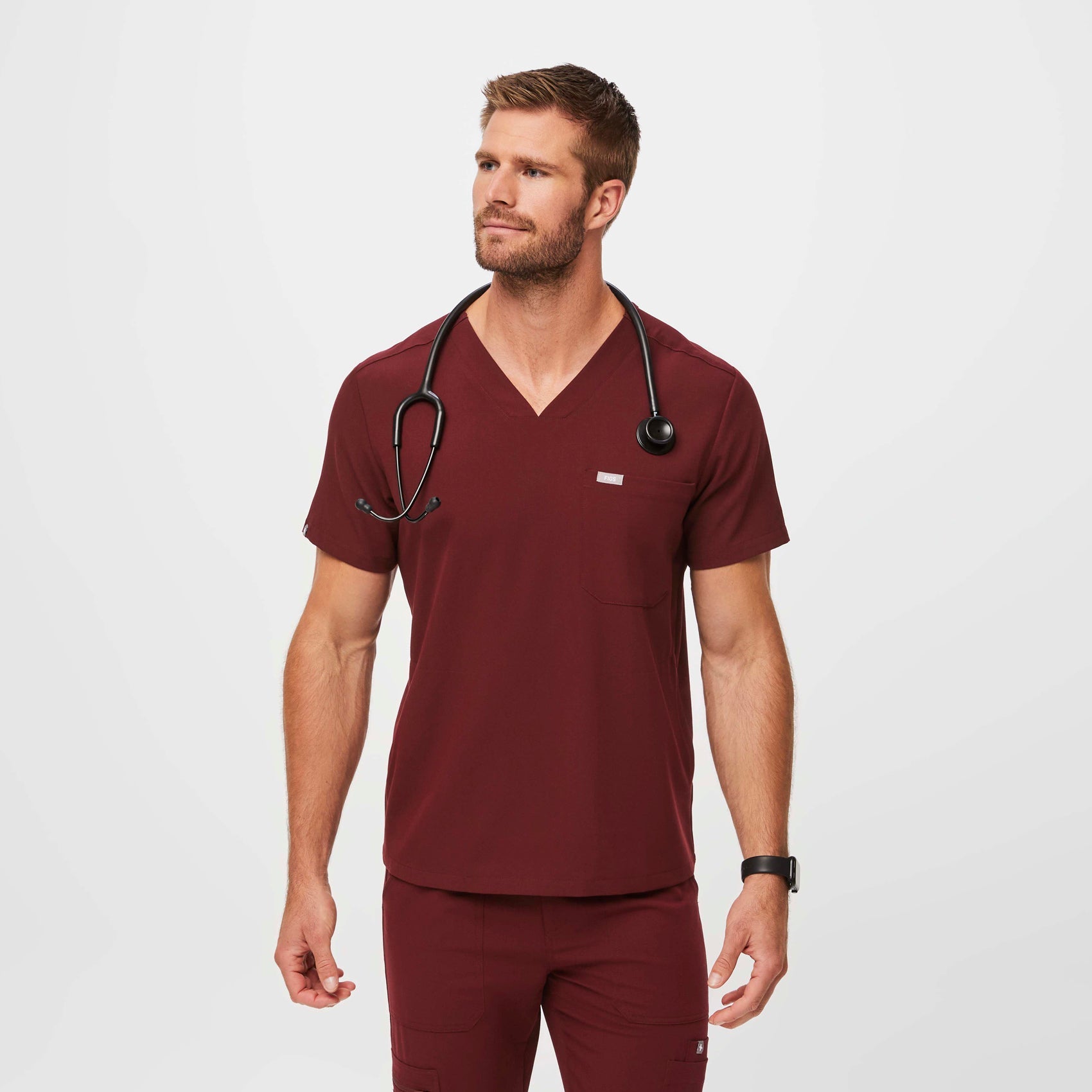 Chisec Scrub Top™ - Burgundy