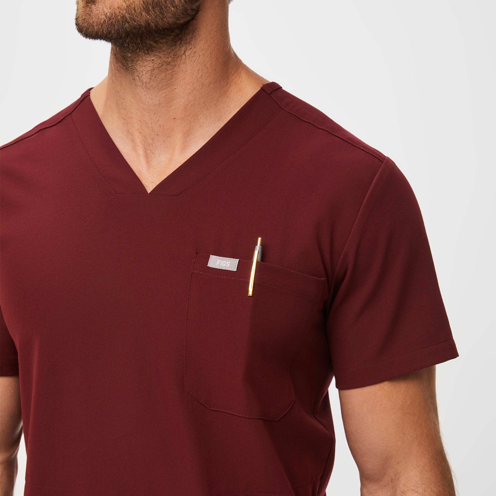 Chisec Scrub Top™ - Burgundy
