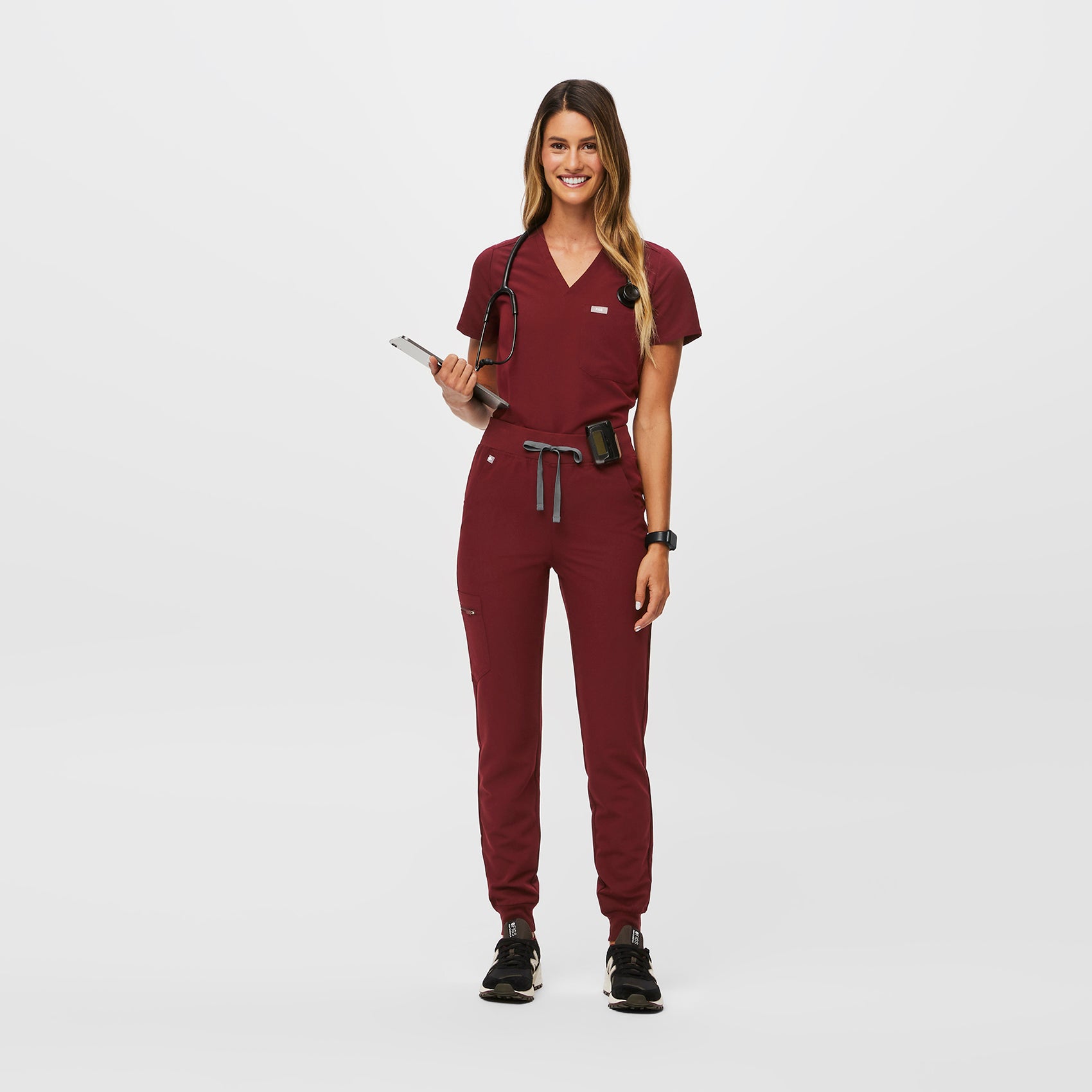 Zamora High-Rise Jogger Scrub Pant™ - Burgundy