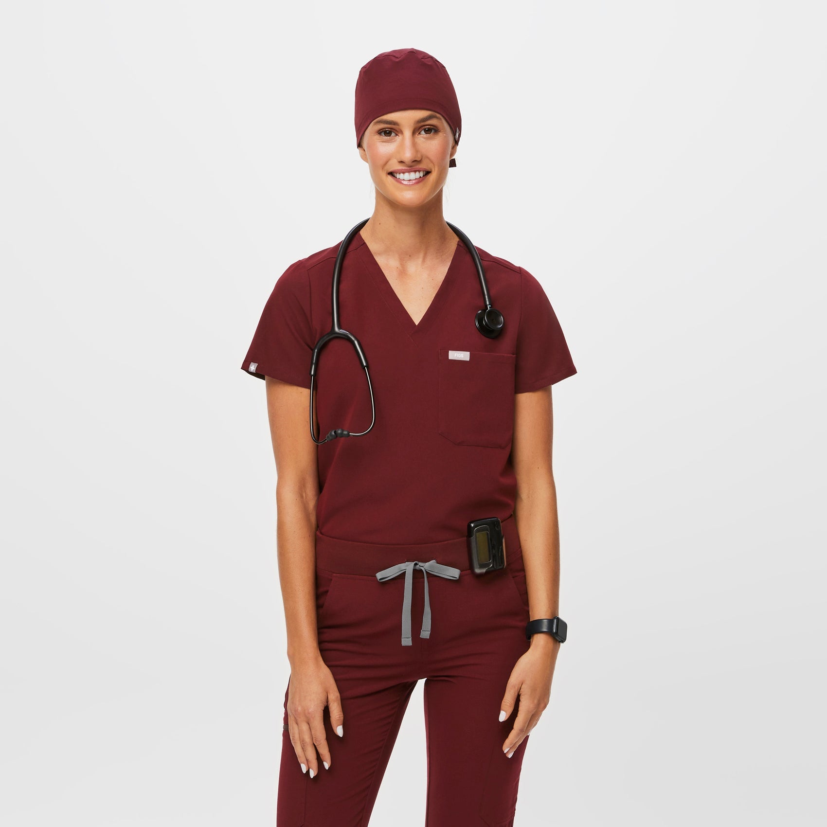 Modern Scrub Cap - Burgundy