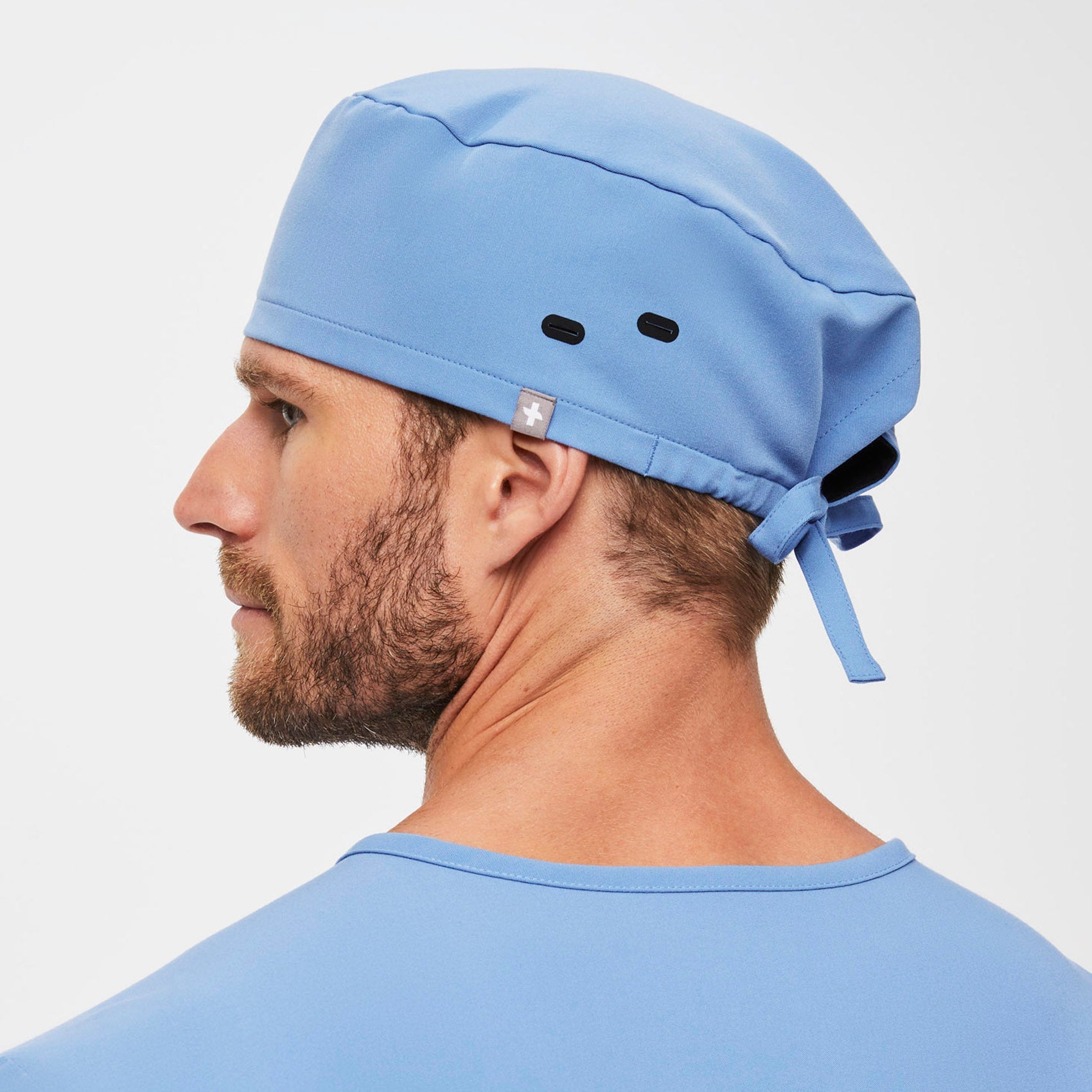 FIGS Scrub Cap With Buttonholes - Ceil Blue