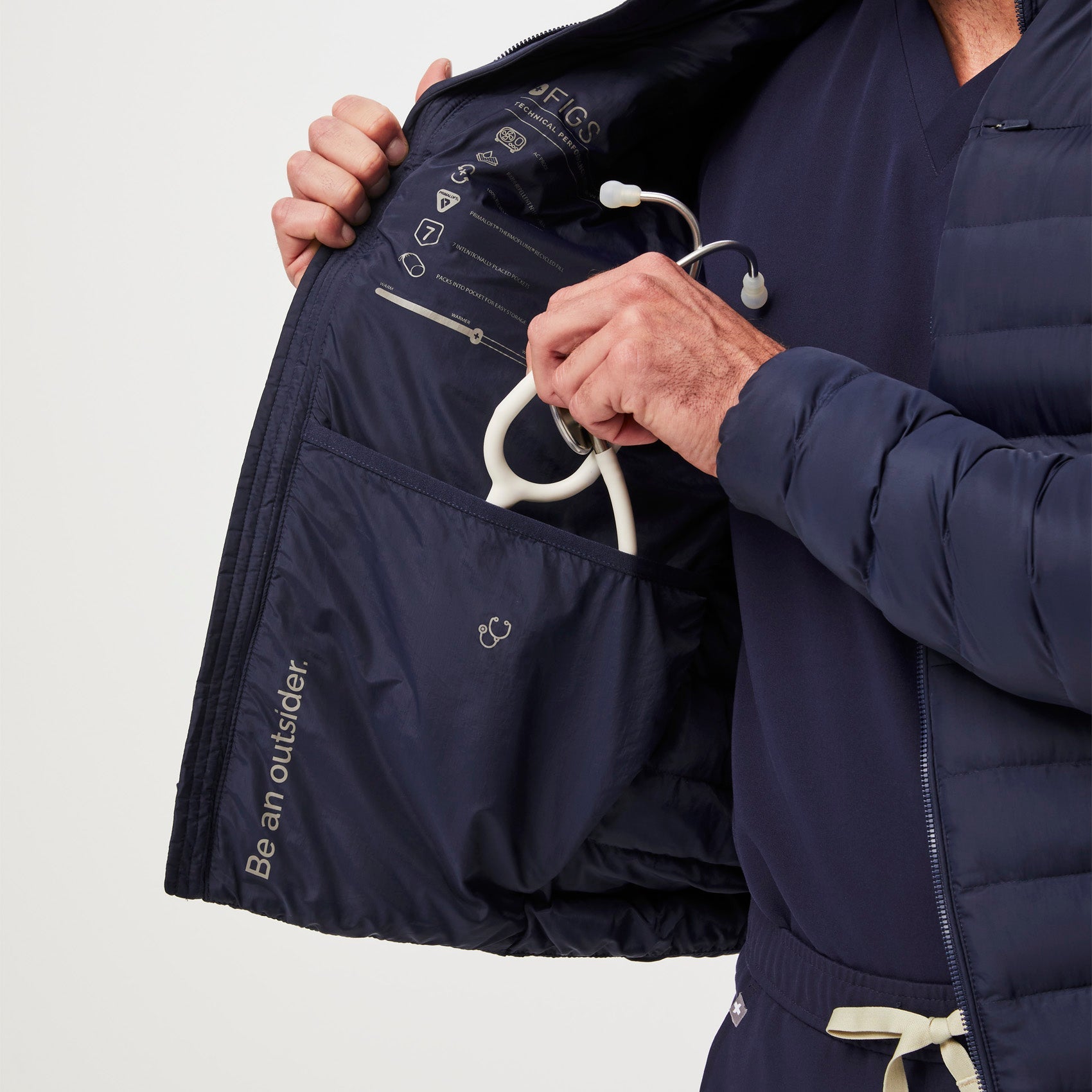 Packable Puffer Jacket - Navy