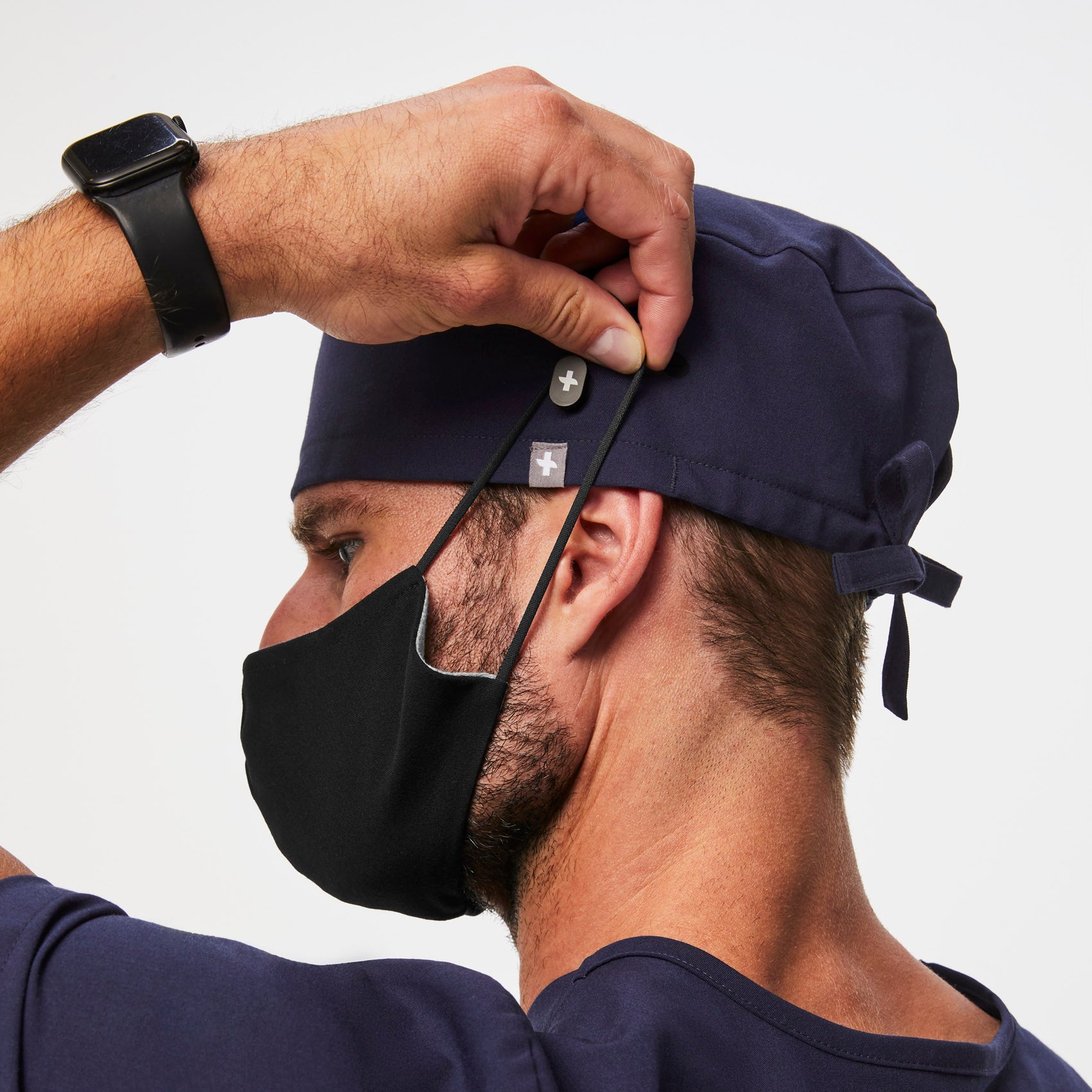 FIGS Scrub Cap With Buttonholes - Navy
