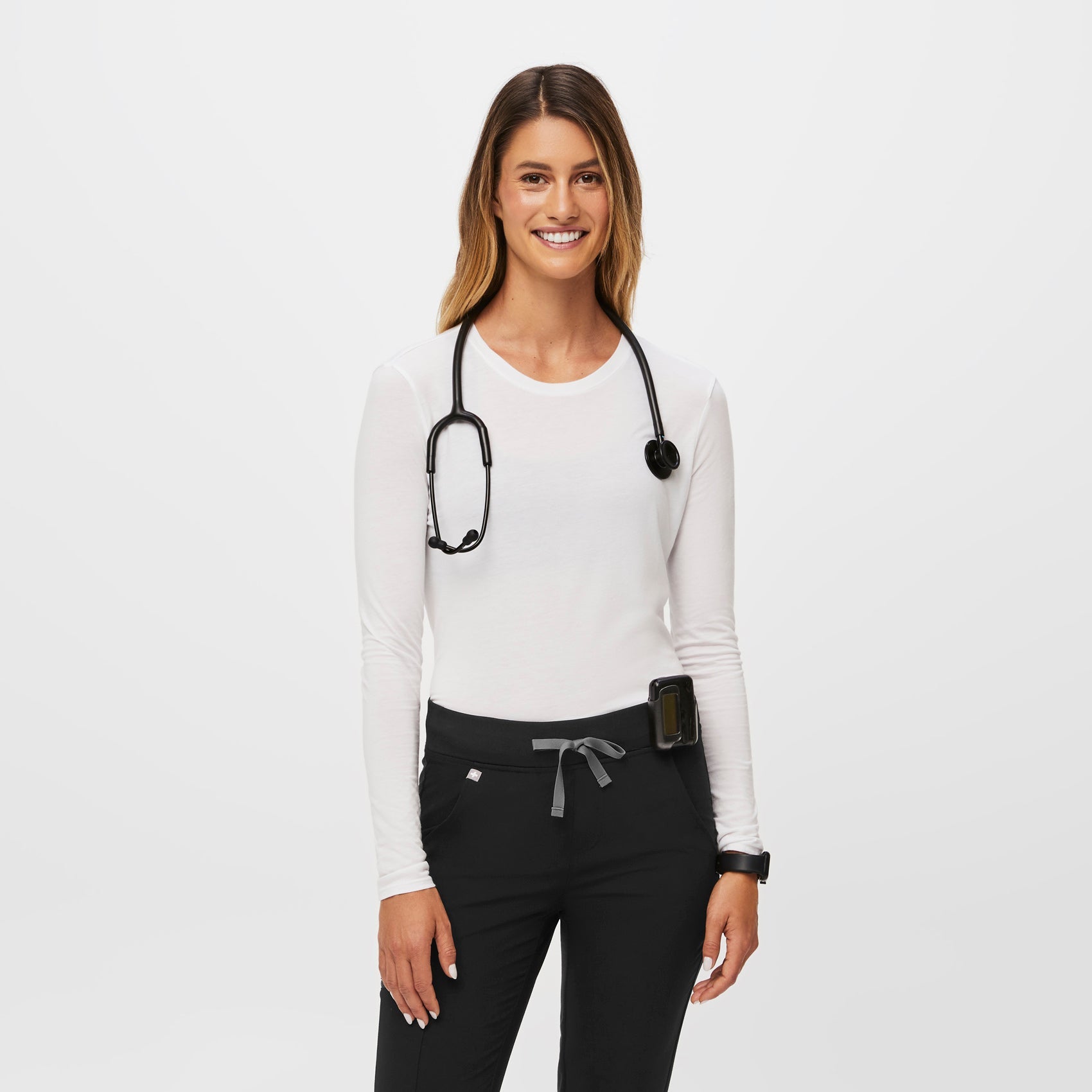 Supersoft Long-Sleeve Underscrub - White