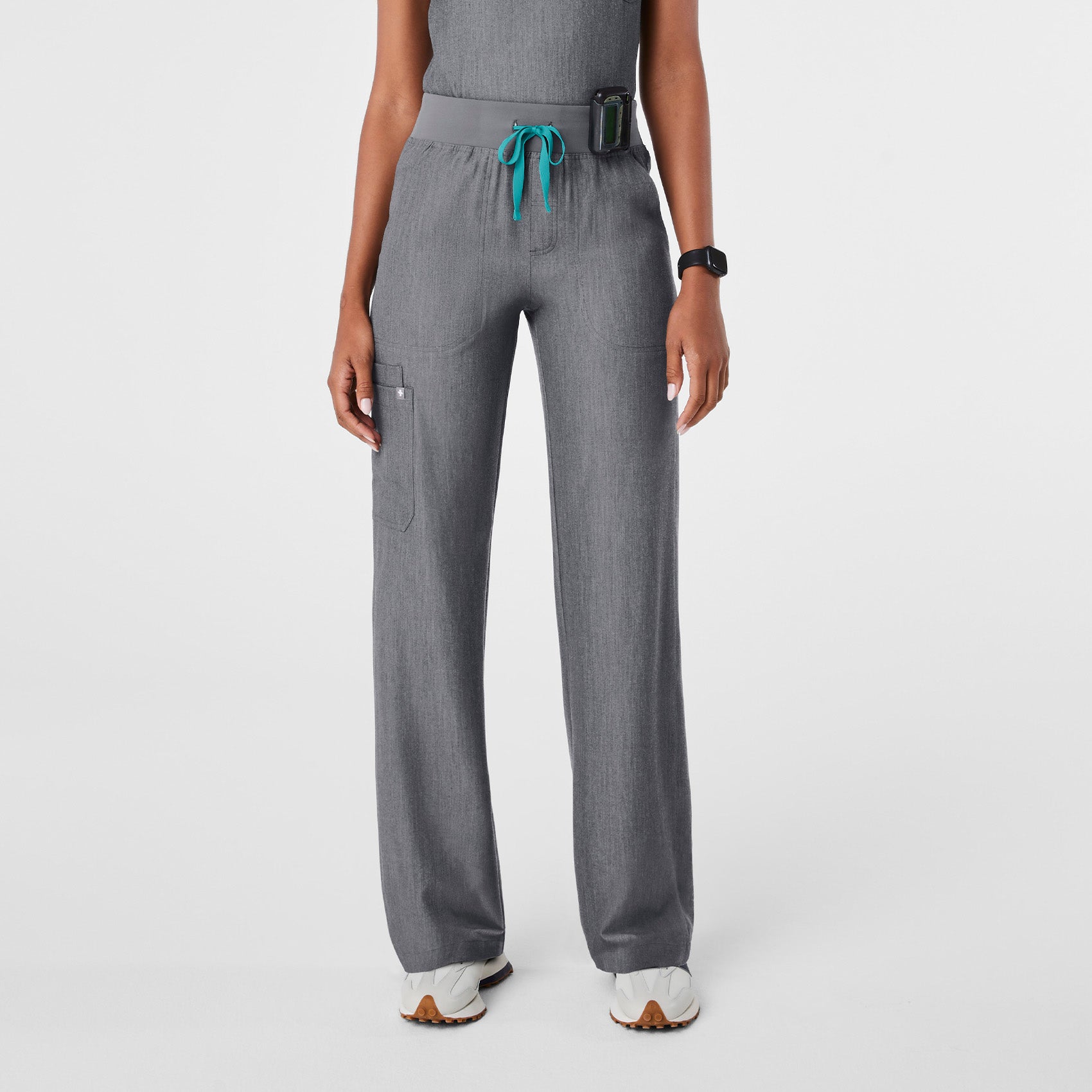 Isabel High-Rise Wide-Leg Scrub Pant - Graphite