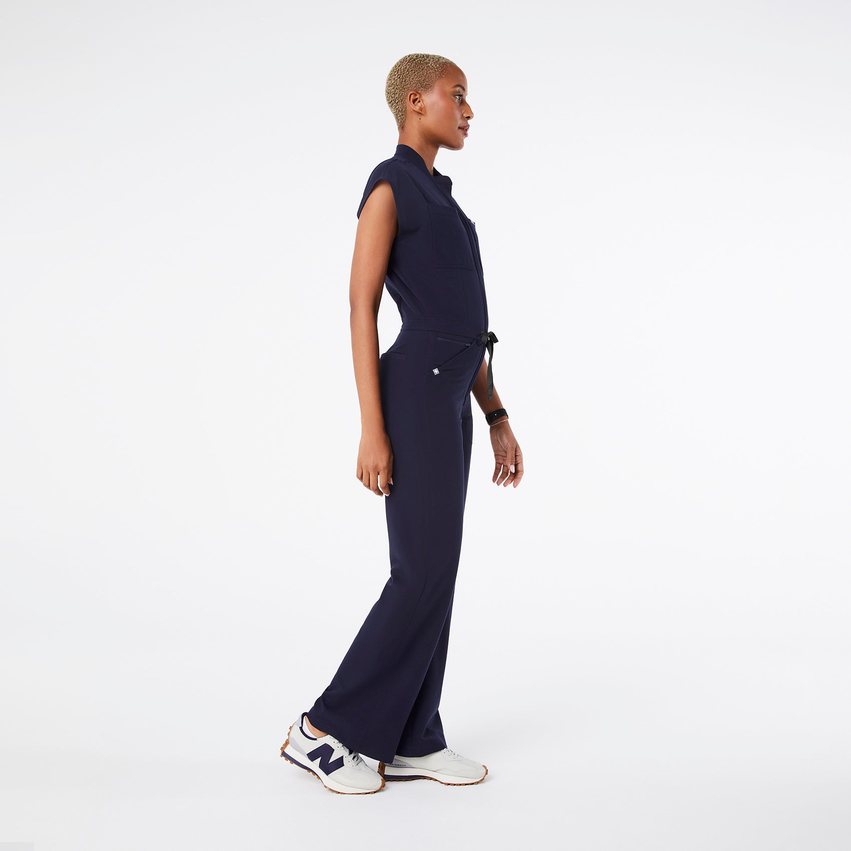 Rafaela Wide-Leg ScrubJumpsuit™ - Navy