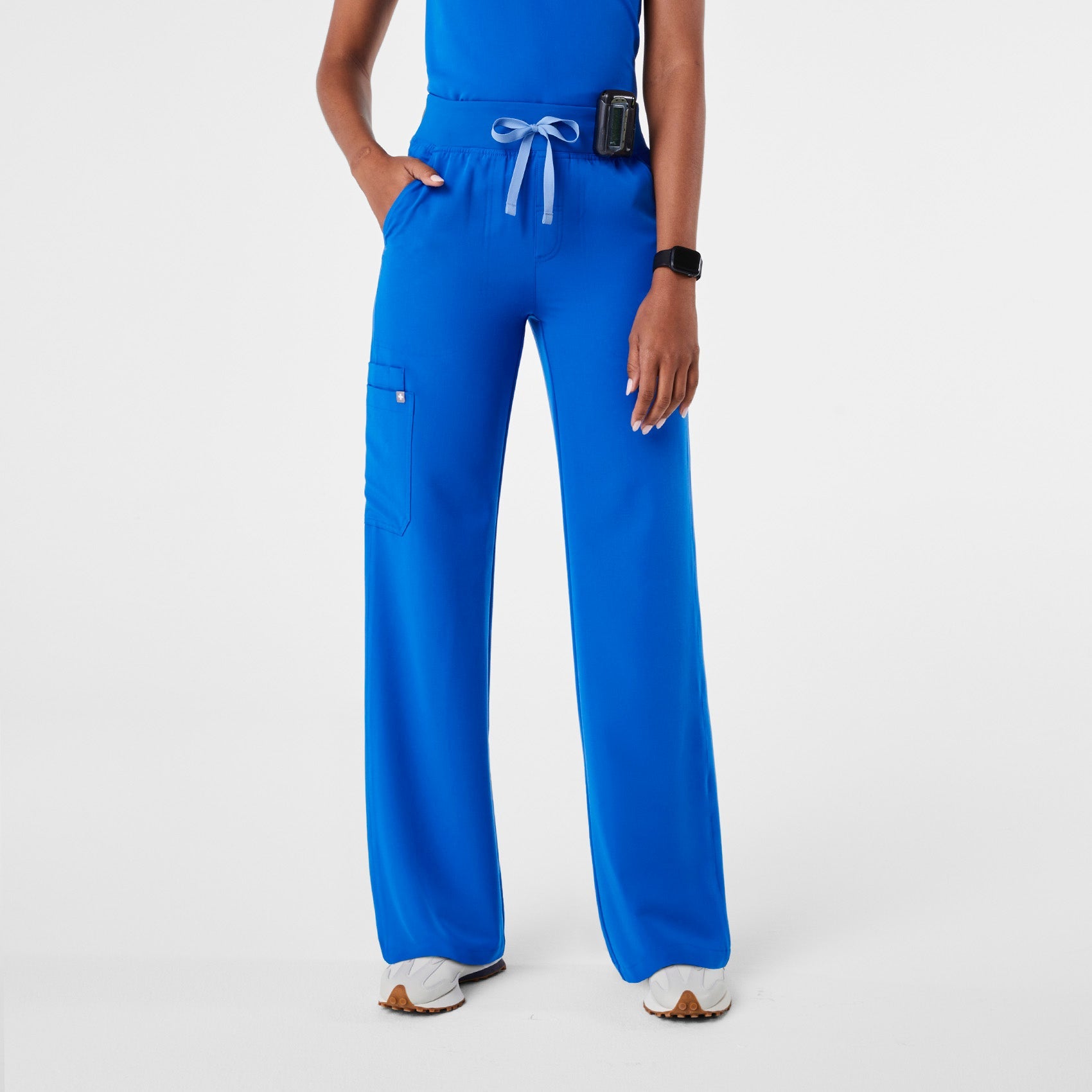 Isabel High-Rise Wide-Leg Scrub Pant - Royal Blue