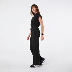 Rafaela Wide-Leg ScrubJumpsuit™ - Black