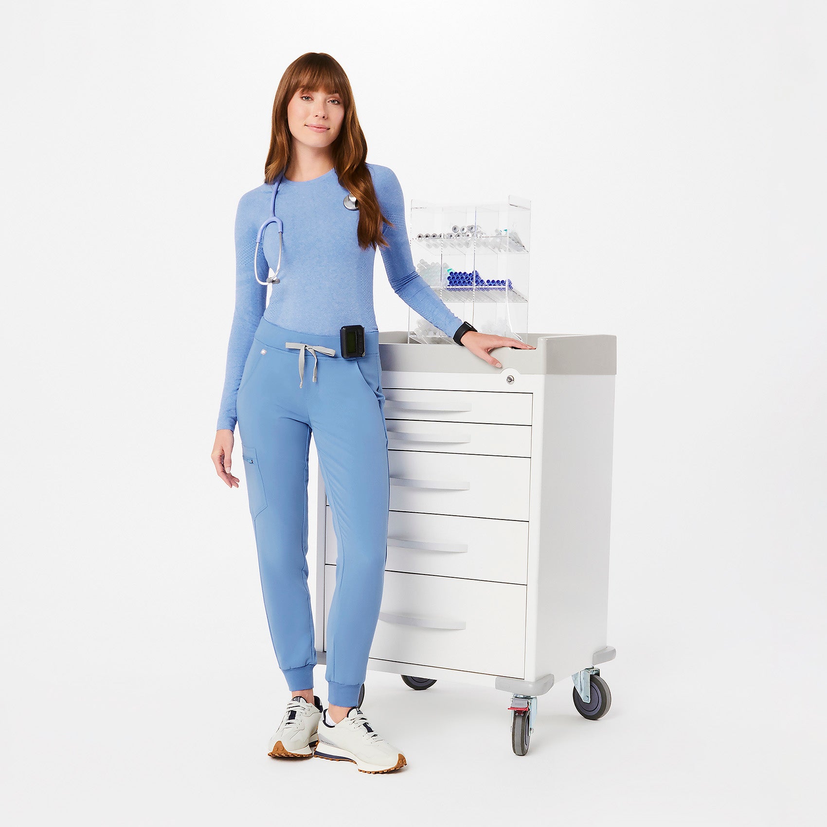 Salta Seamless Long-Sleeve Underscrub - Ceil Blue