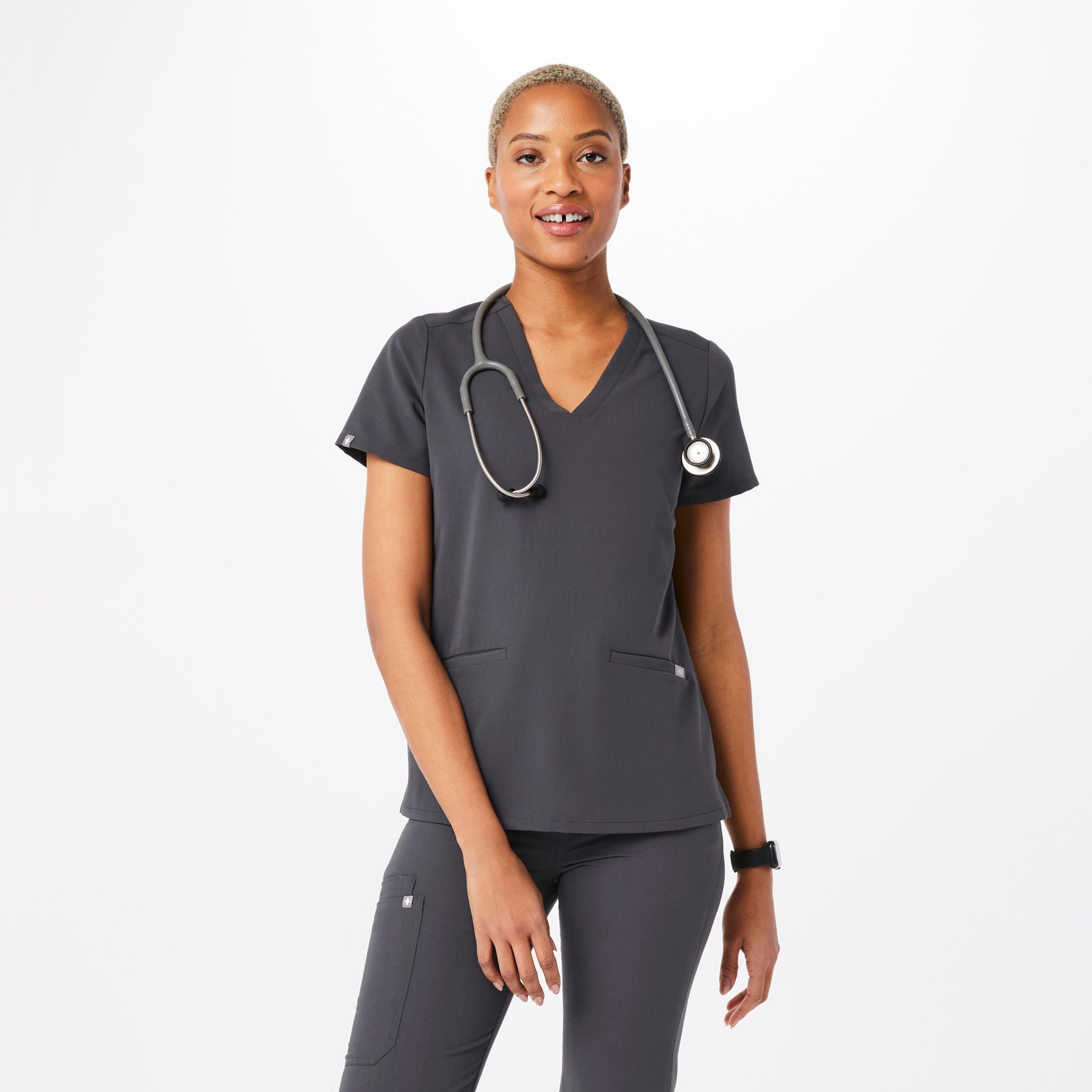 Casma Scrub Top™ - Charcoal