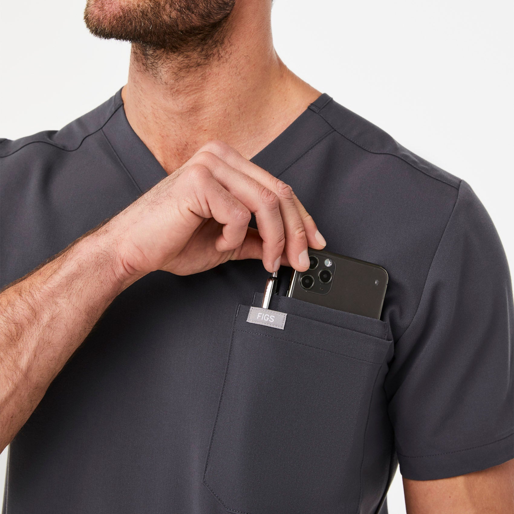 Leon Scrub Top™ - Charcoal