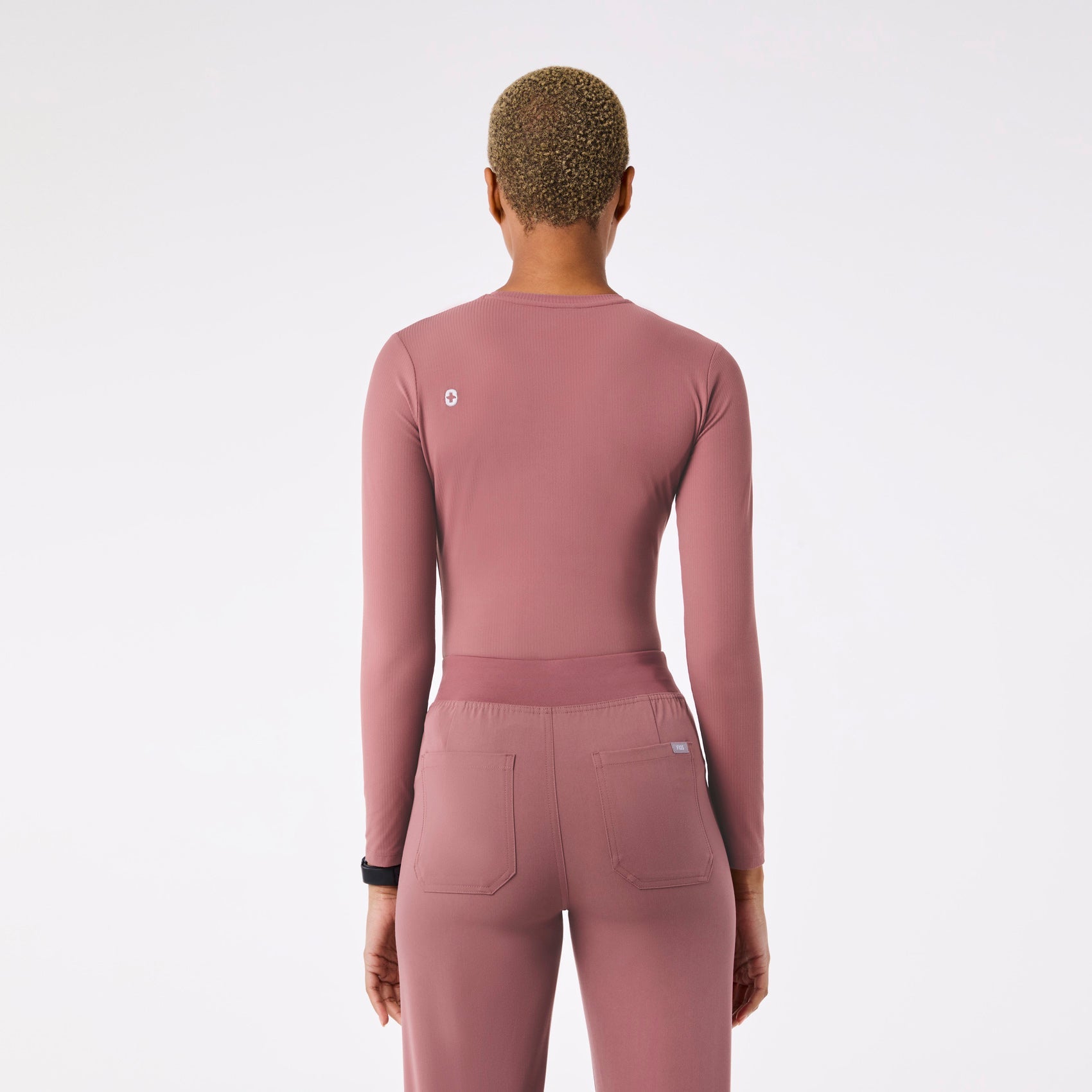Palmer Ribbed Long-Sleeve Underscrub - Mauve