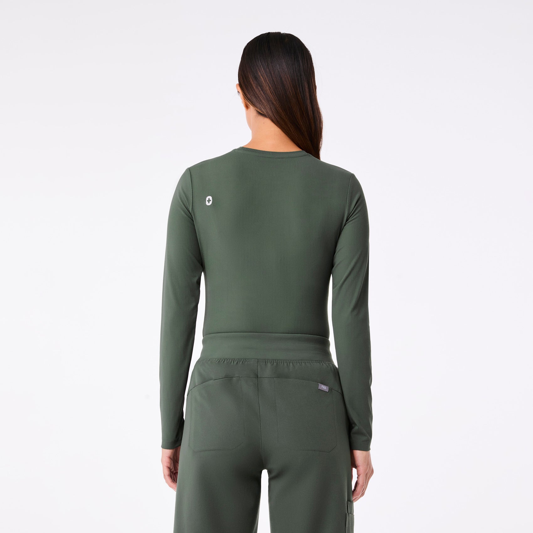 Palmer Ribbed Long-Sleeve Underscrub - Moss