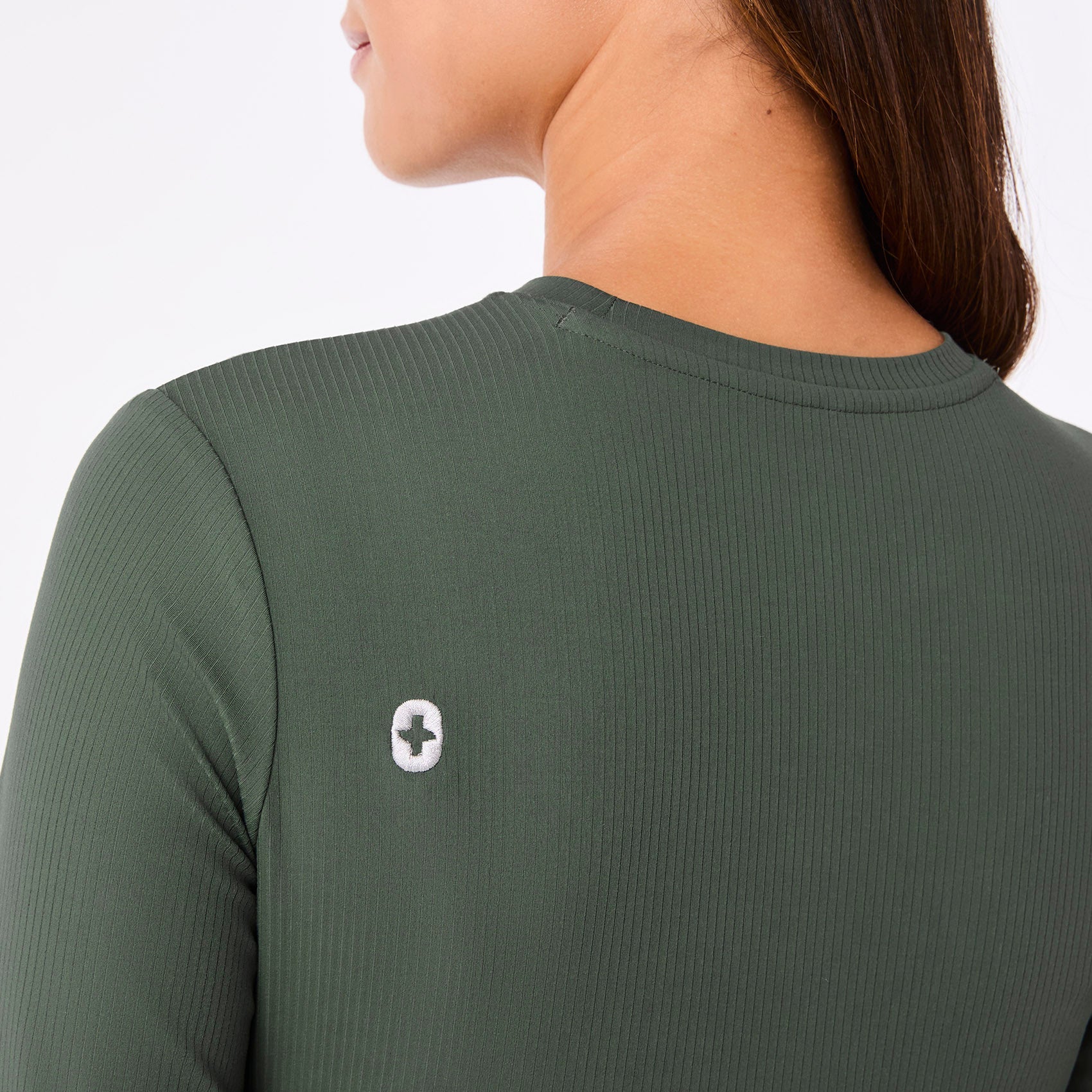 Palmer Ribbed Long-Sleeve Underscrub - Moss
