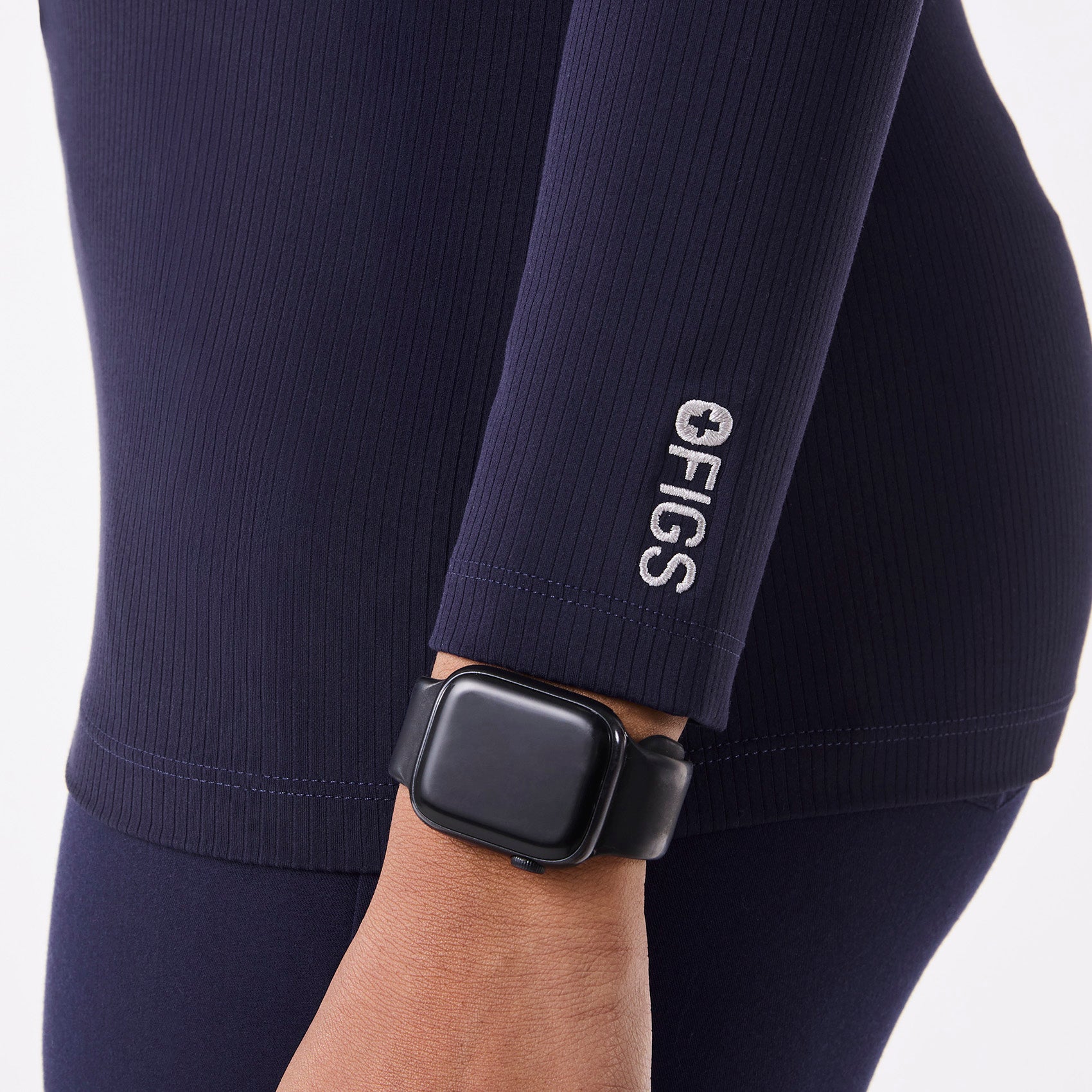 Palmer Ribbed Long-Sleeve Underscrub - Navy