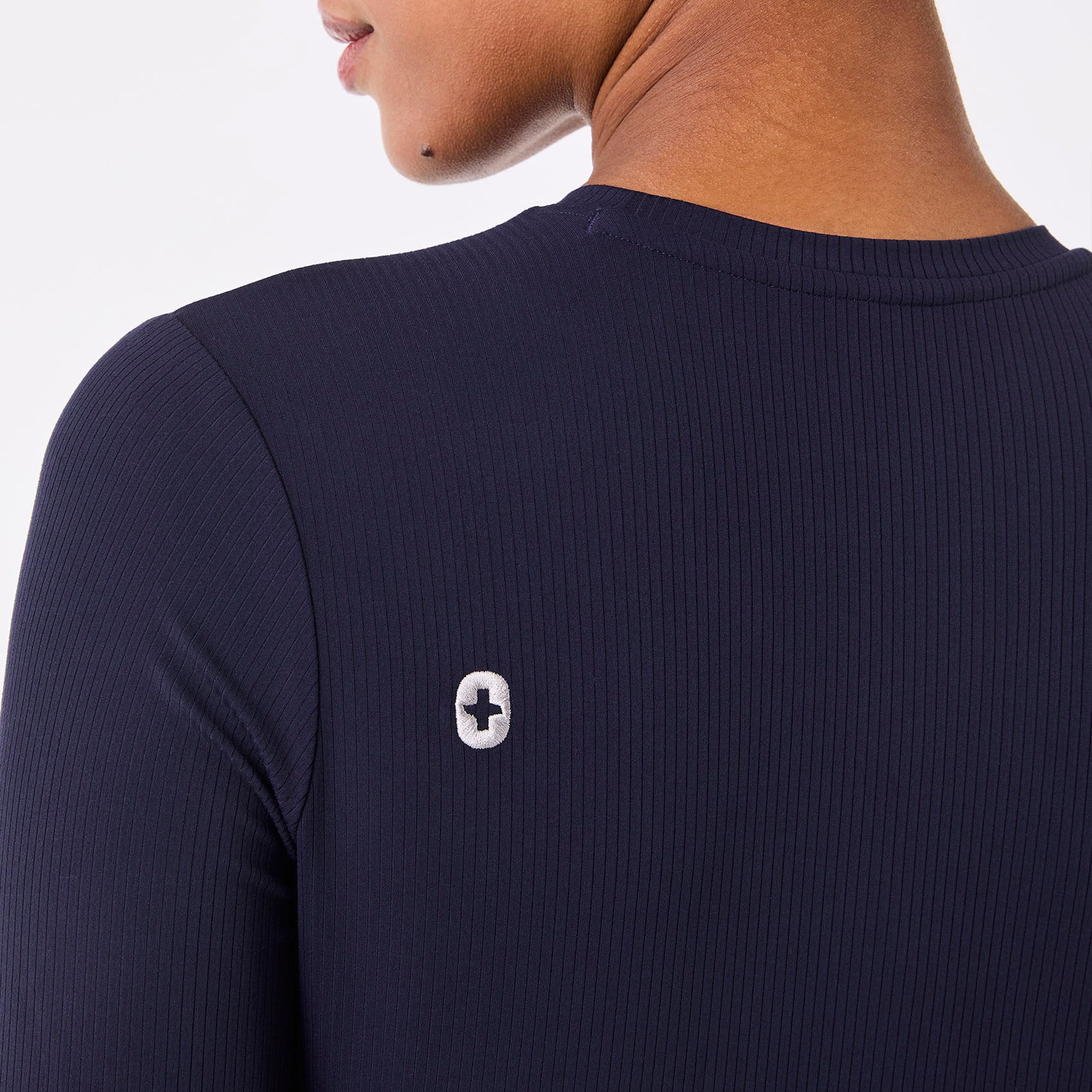 Palmer Ribbed Long-Sleeve Underscrub - Navy
